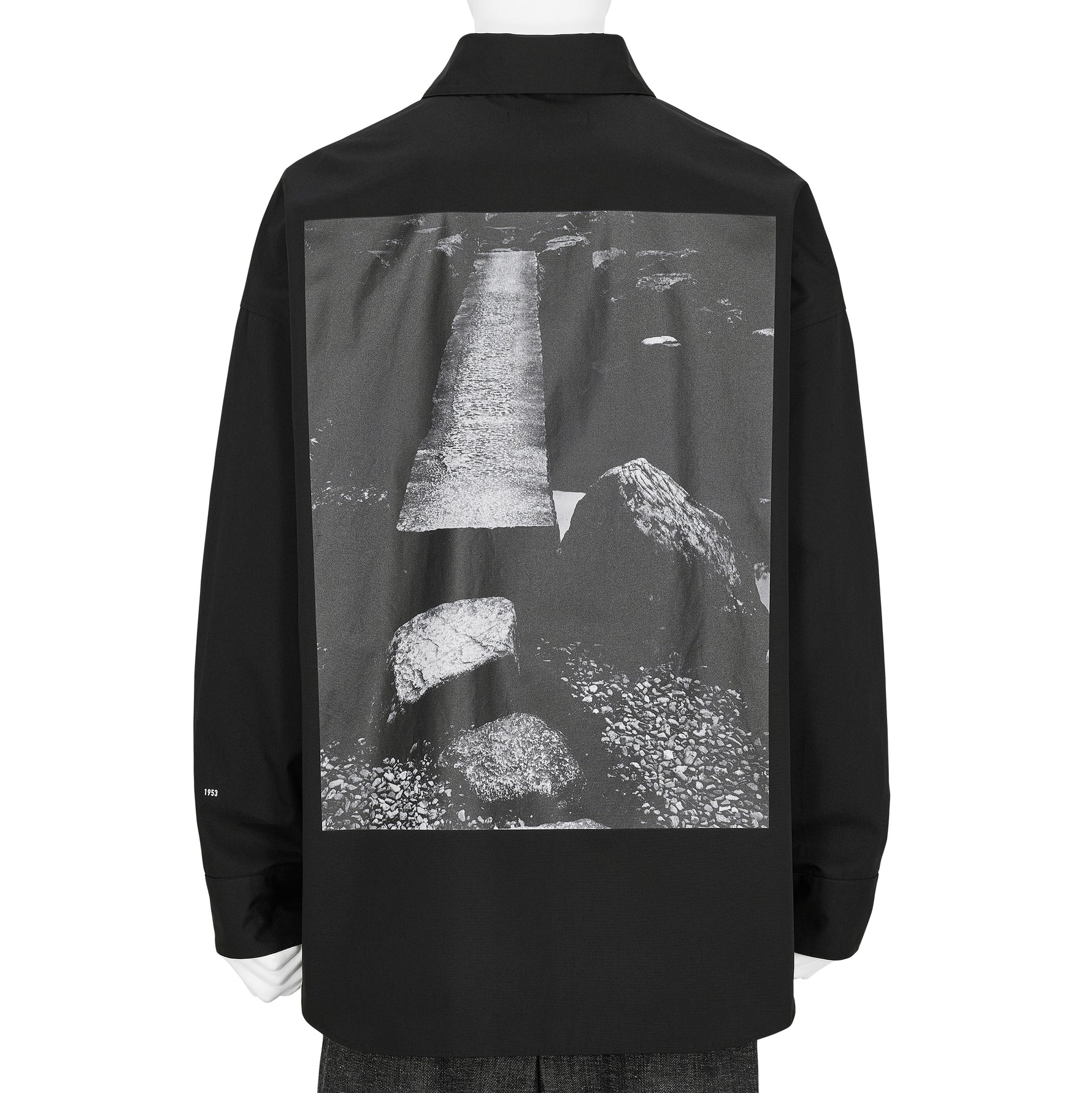 Yasuhiro Ishimoto KATSURA IMPERIAL VILLA PRINT [STONE BRIDGE] SHIRT BLACK