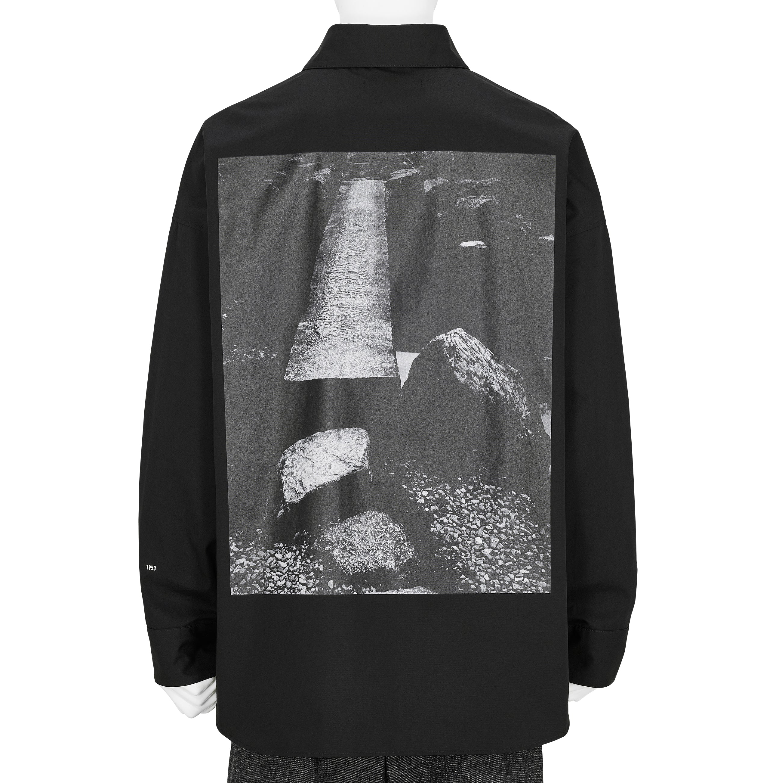 Yasuhiro Ishimoto KATSURA IMPERIAL VILLA PRINT [STONE BRIDGE] SHIRT BLACK