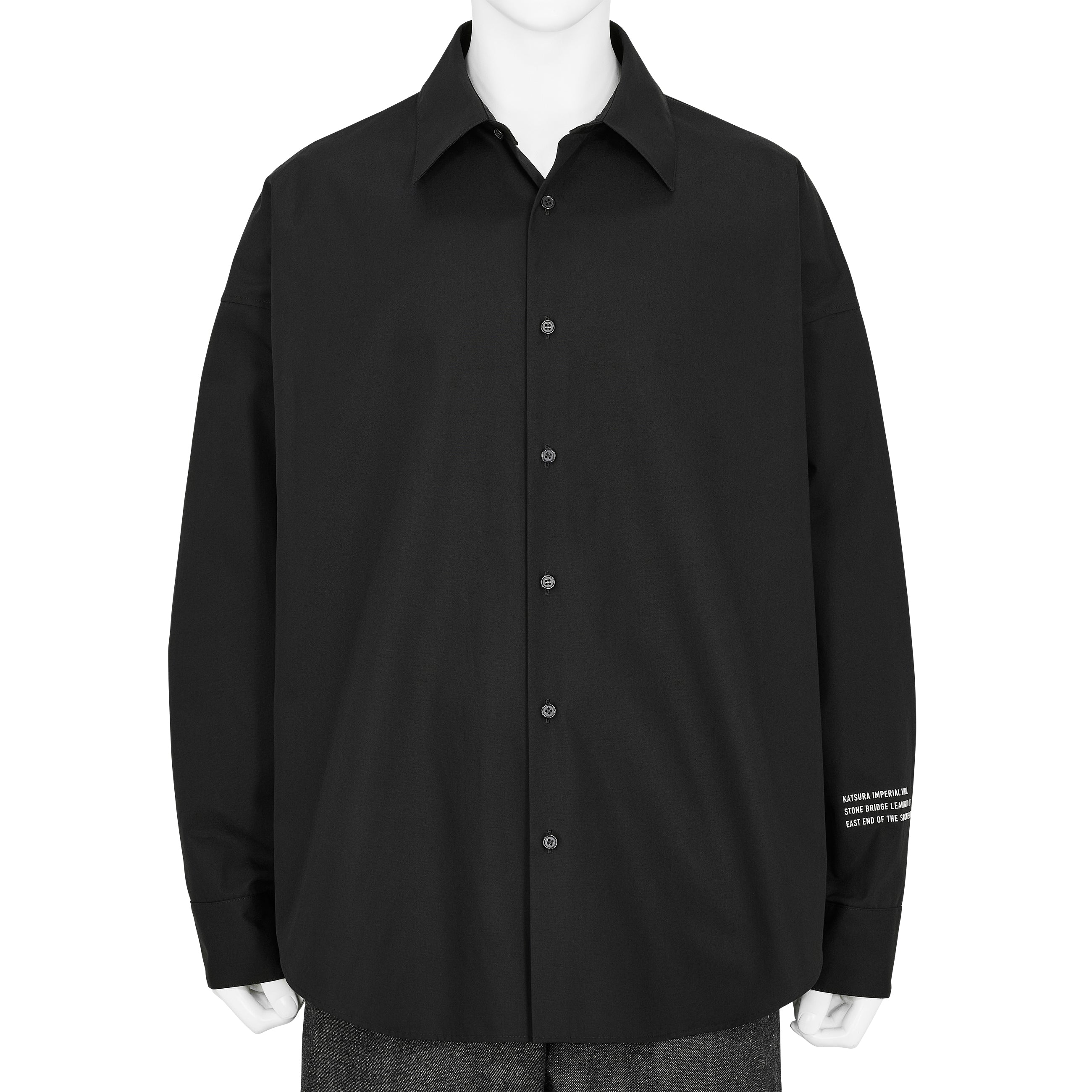 Yasuhiro Ishimoto KATSURA IMPERIAL VILLA PRINT [STONE BRIDGE] SHIRT BLACK