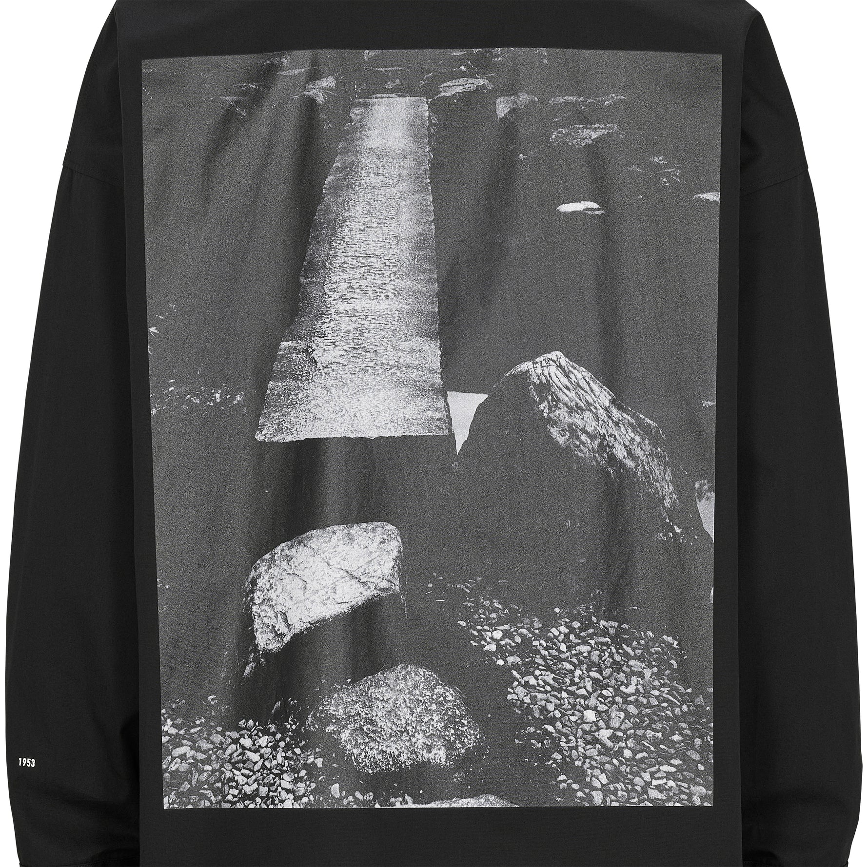 Yasuhiro Ishimoto KATSURA IMPERIAL VILLA PRINT [STONE BRIDGE] SHIRT BLACK