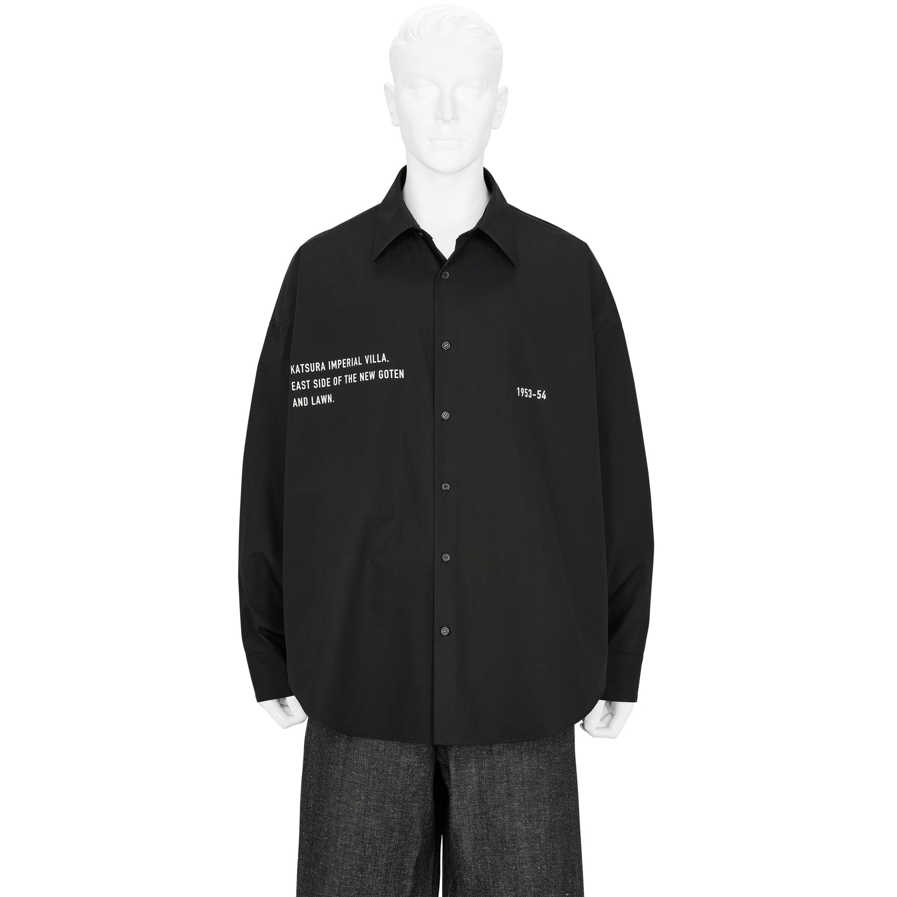 Yasuhiro Ishimoto KATSURA IMPERIAL VILLA PRINT [EAST SIDE OF THE NEW GOTEN] SHIRT BLACK