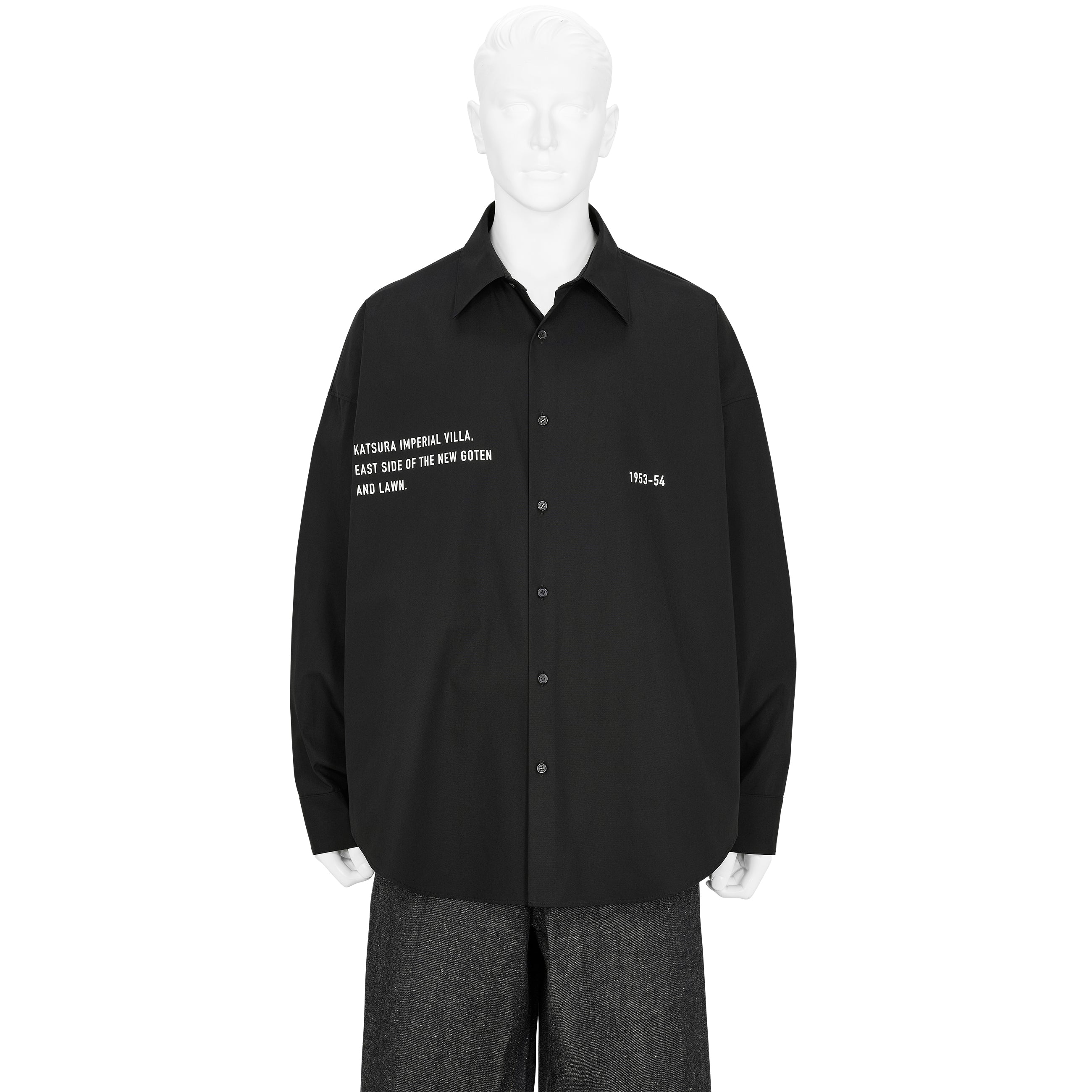 Yasuhiro Ishimoto KATSURA IMPERIAL VILLA PRINT [EAST SIDE OF THE NEW GOTEN] SHIRT BLACK