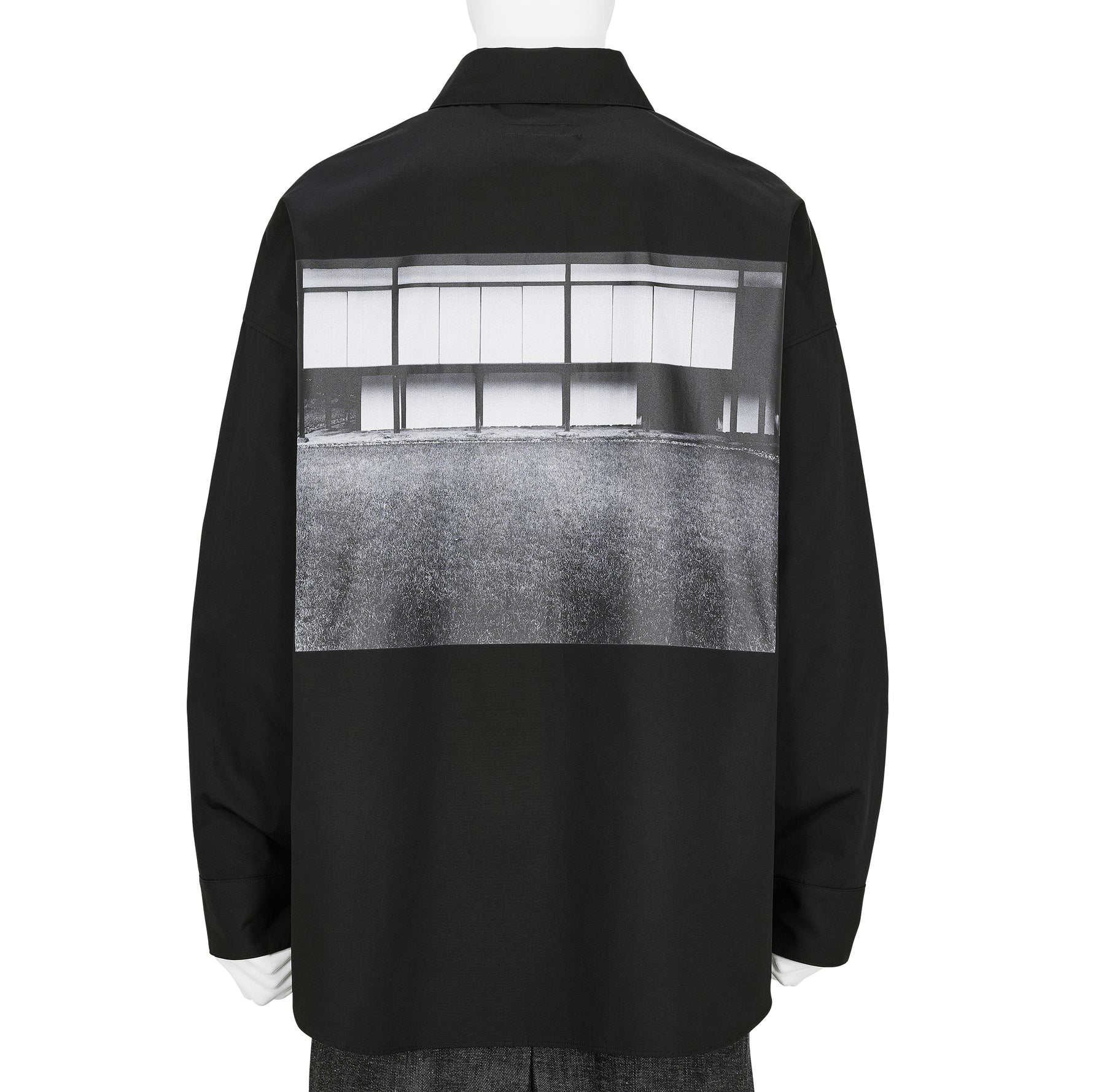 Yasuhiro Ishimoto KATSURA IMPERIAL VILLA PRINT [EAST SIDE OF THE NEW GOTEN] SHIRT BLACK