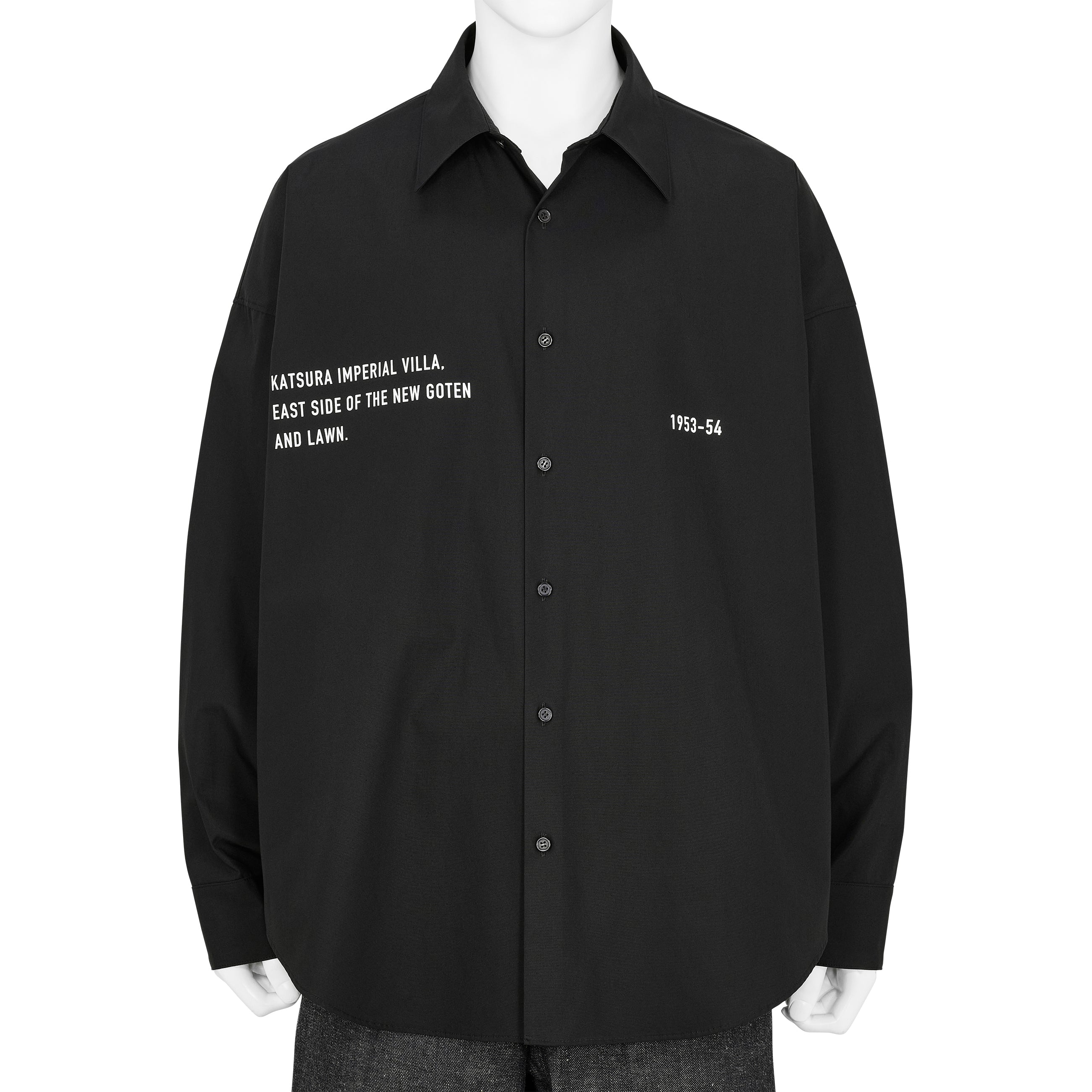 Yasuhiro Ishimoto KATSURA IMPERIAL VILLA PRINT [EAST SIDE OF THE NEW GOTEN] SHIRT BLACK