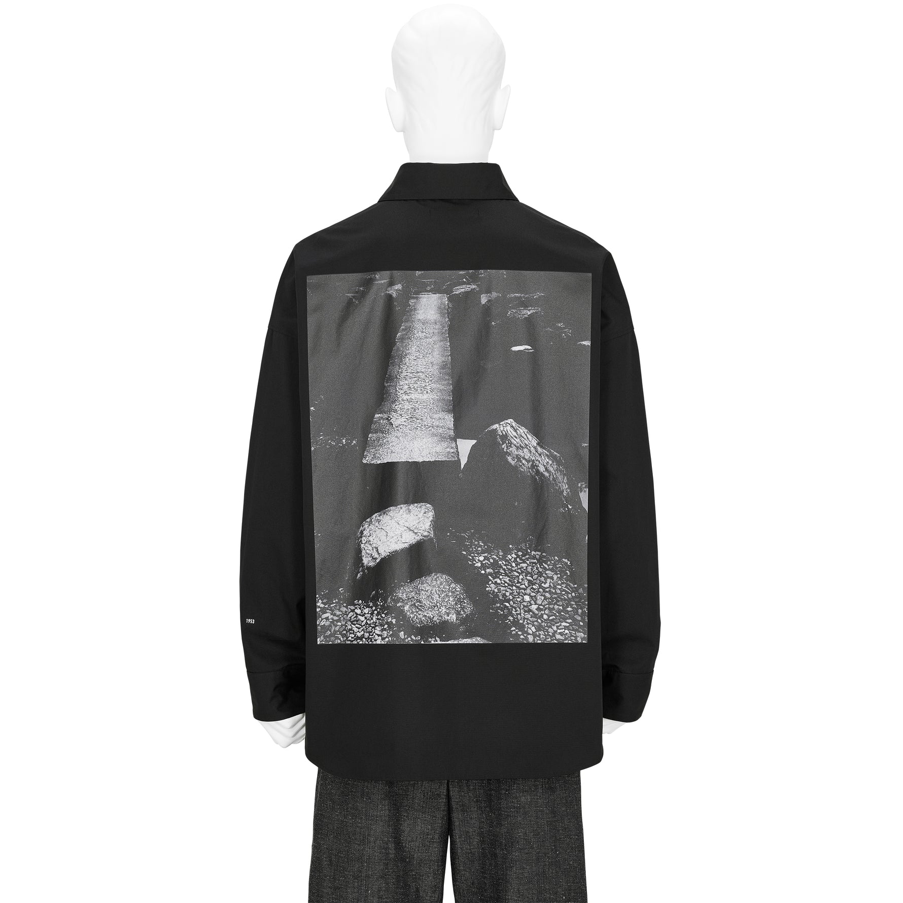 Yasuhiro Ishimoto KATSURA IMPERIAL VILLA PRINT [STONE BRIDGE] SHIRT BLACK