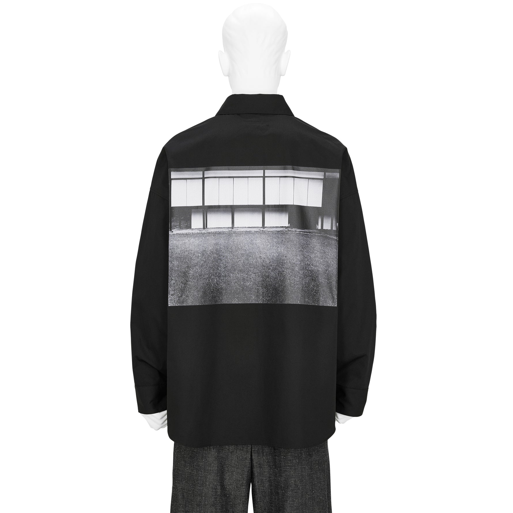 Yasuhiro Ishimoto KATSURA IMPERIAL VILLA PRINT [EAST SIDE OF THE NEW GOTEN] SHIRT BLACK