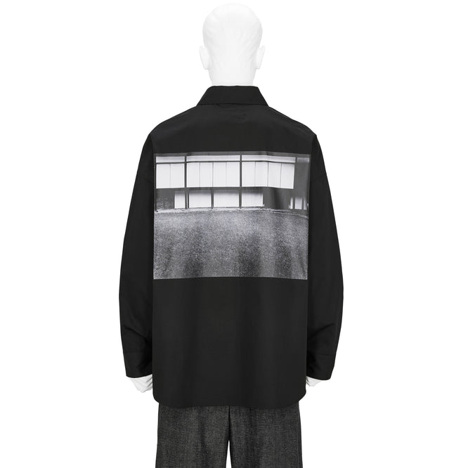 Yasuhiro Ishimoto KATSURA IMPERIAL VILLA PRINT [EAST SIDE OF THE NEW GOTEN] SHIRT BLACK