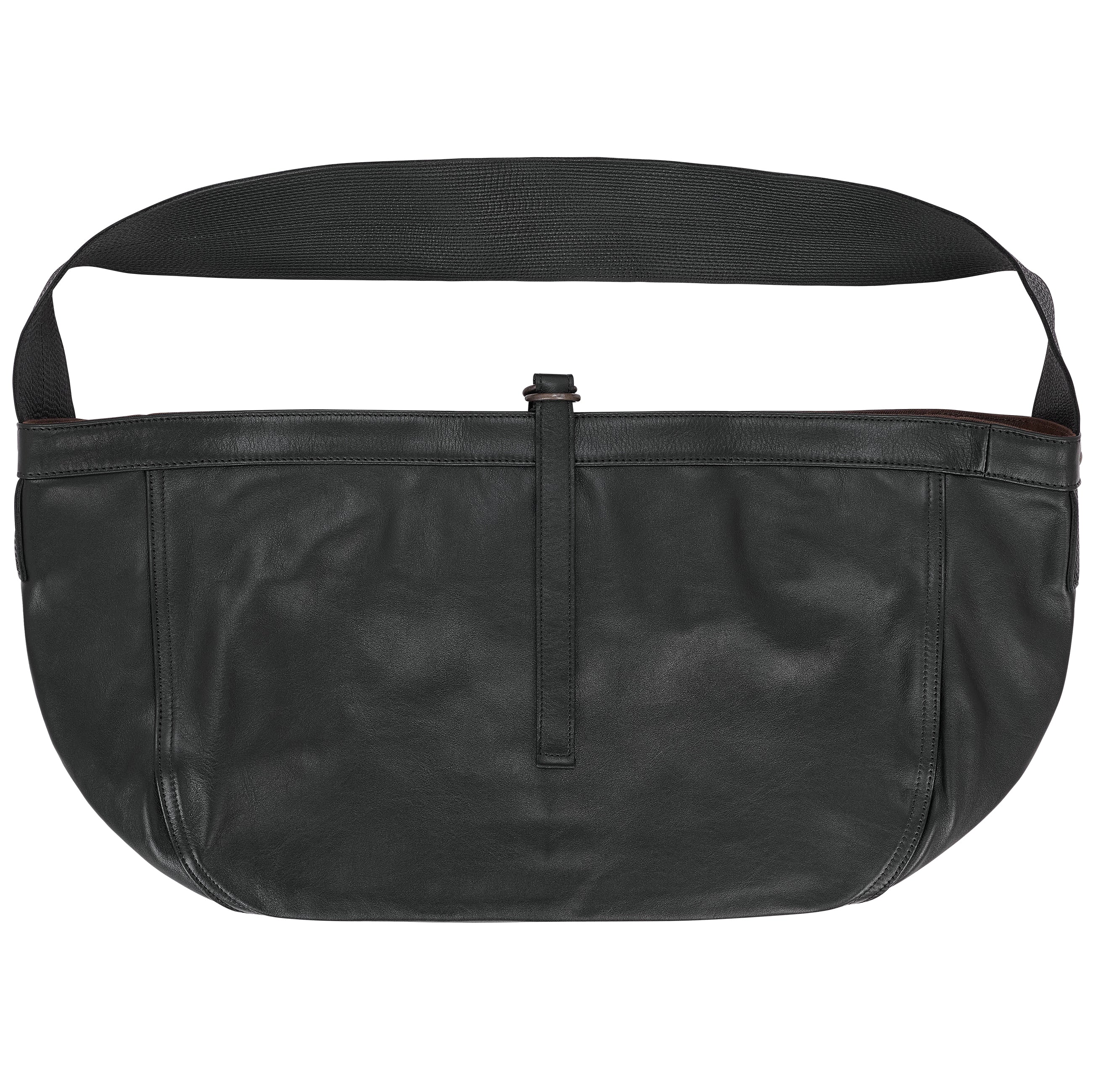 LOT.004 CALF LEATHER NEWSBOY BAG BLACK