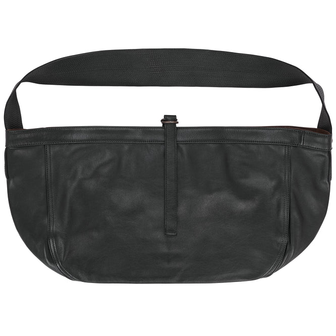 LOT.004 CALF LEATHER NEWSBOY BAG BLACK