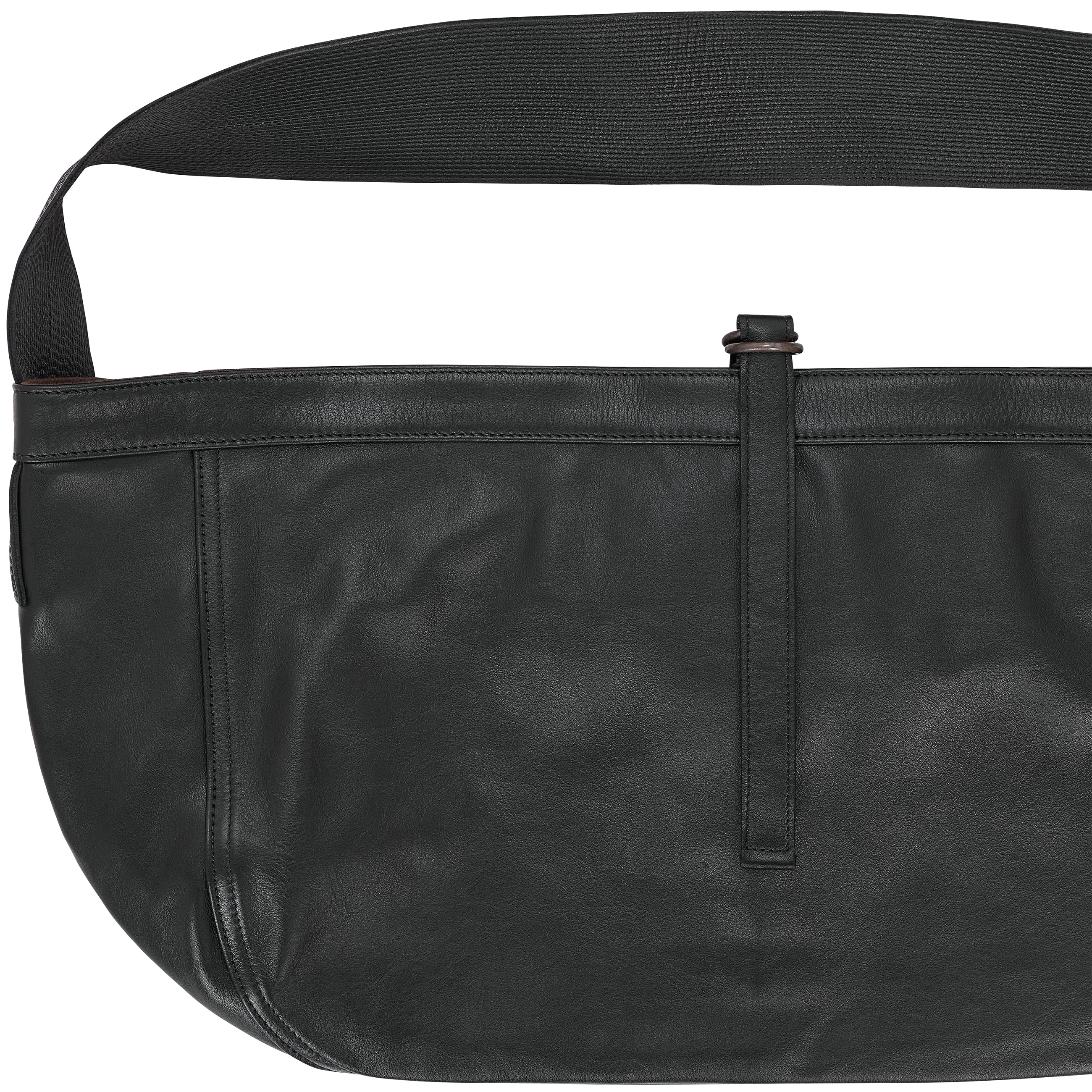 LOT.004 CALF LEATHER NEWSBOY BAG BLACK