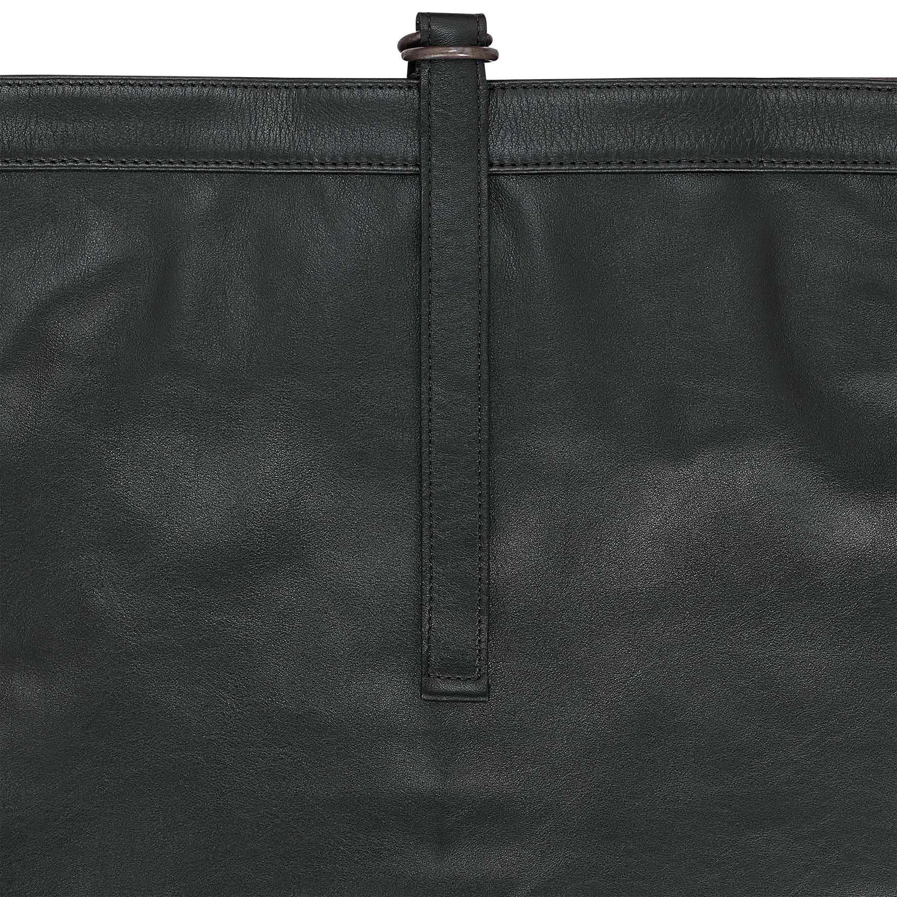 LOT.004 CALF LEATHER NEWSBOY BAG BLACK