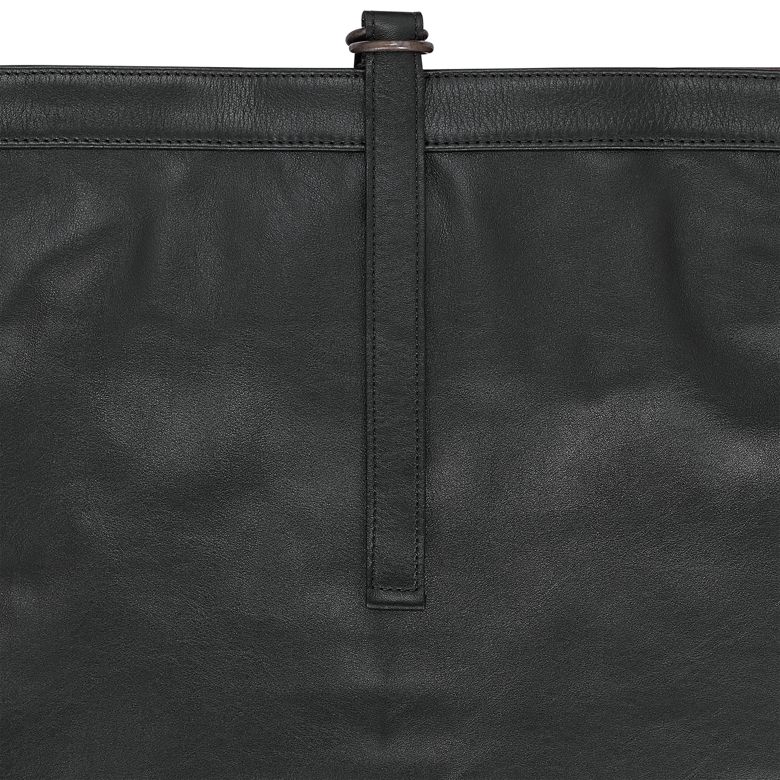 LOT.004 CALF LEATHER NEWSBOY BAG BLACK