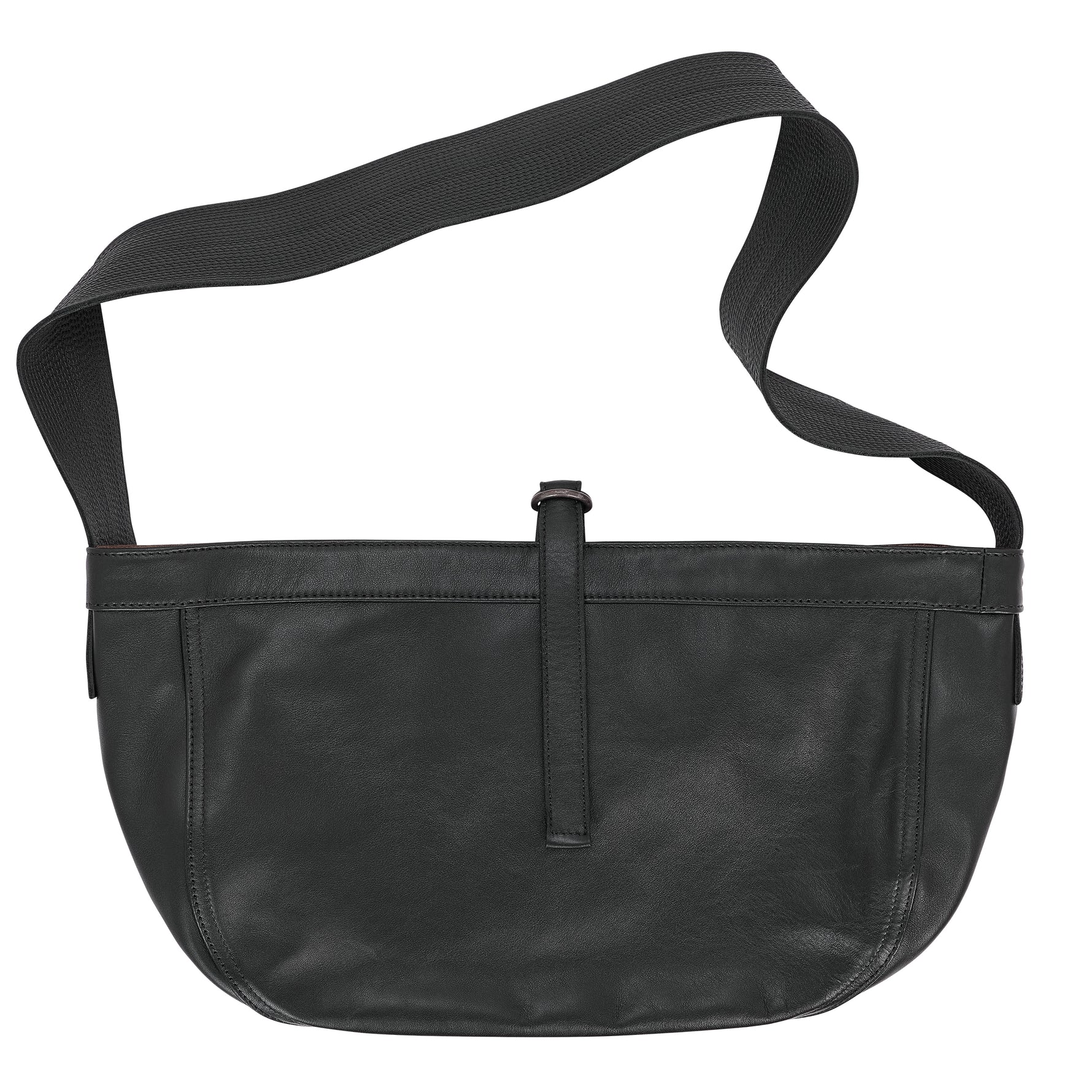 LOT.018 CALF LEATHER NEWSBOY BAG SMALL BLACK