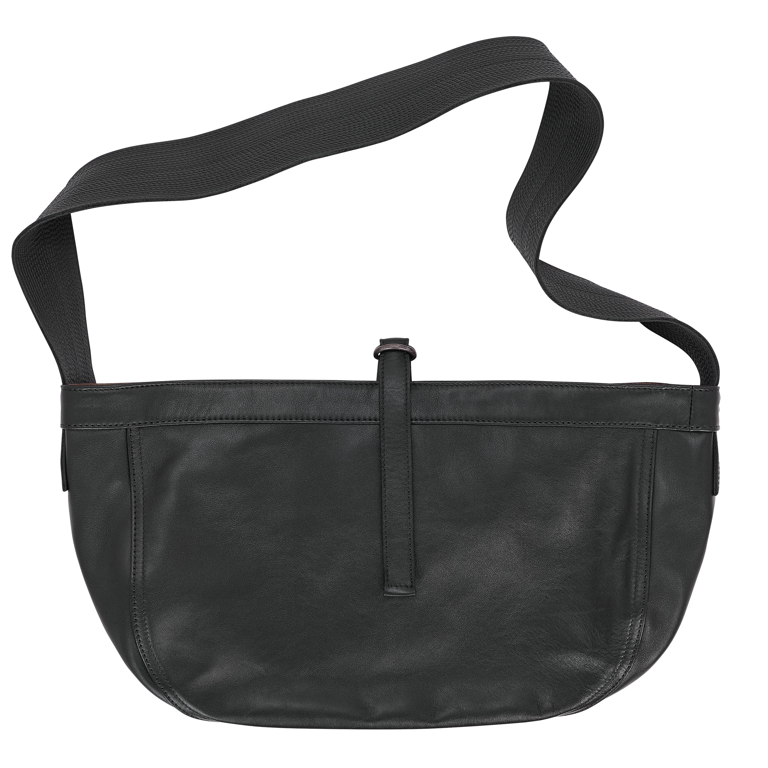 LOT.018 CALF LEATHER NEWSBOY BAG SMALL BLACK