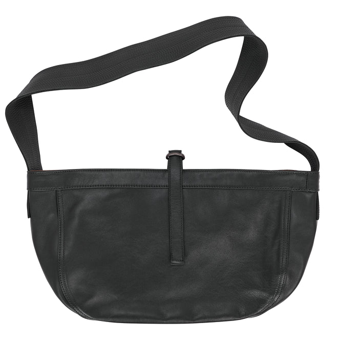 LOT.018 CALF LEATHER NEWSBOY BAG SMALL BLACK