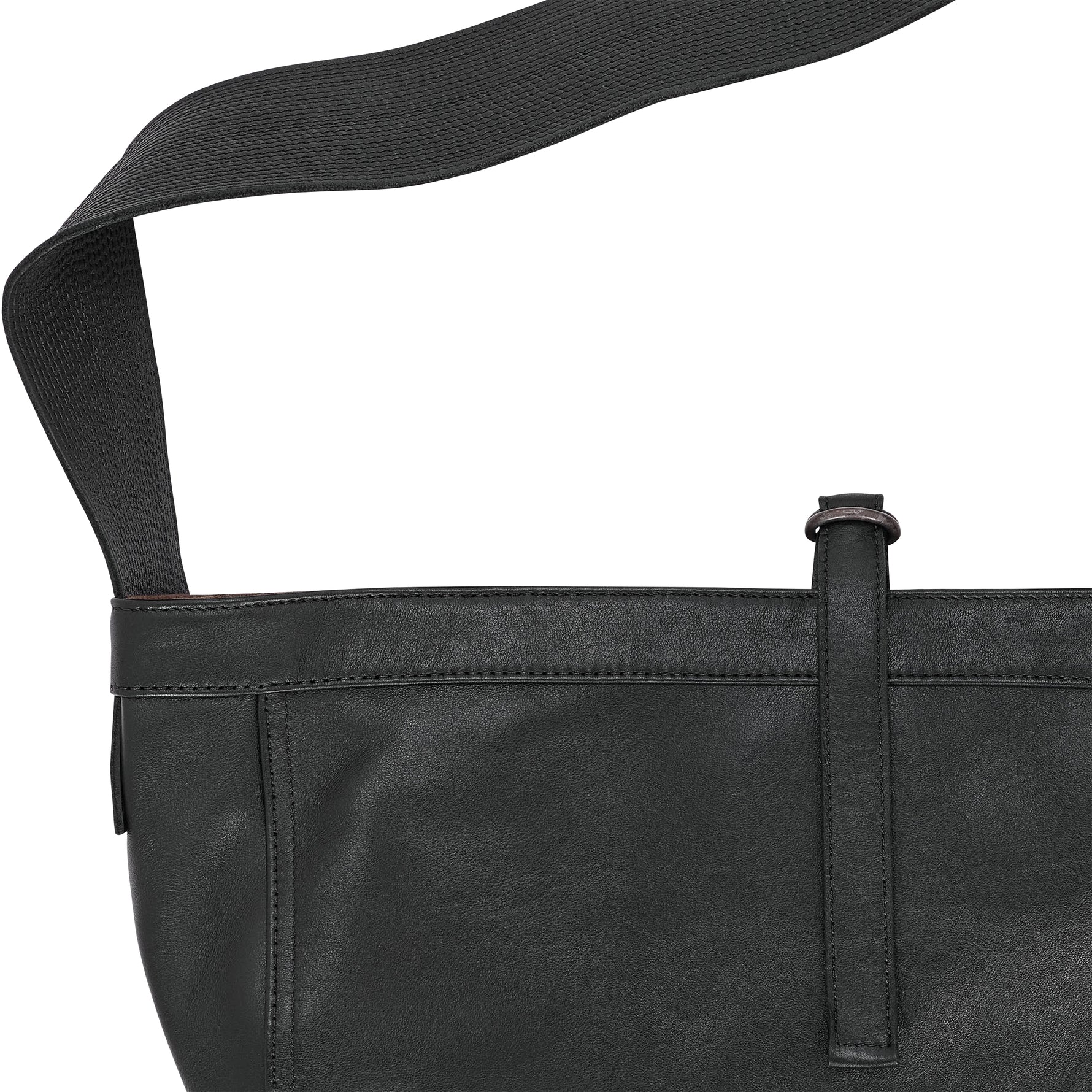 LOT.018 CALF LEATHER NEWSBOY BAG SMALL BLACK