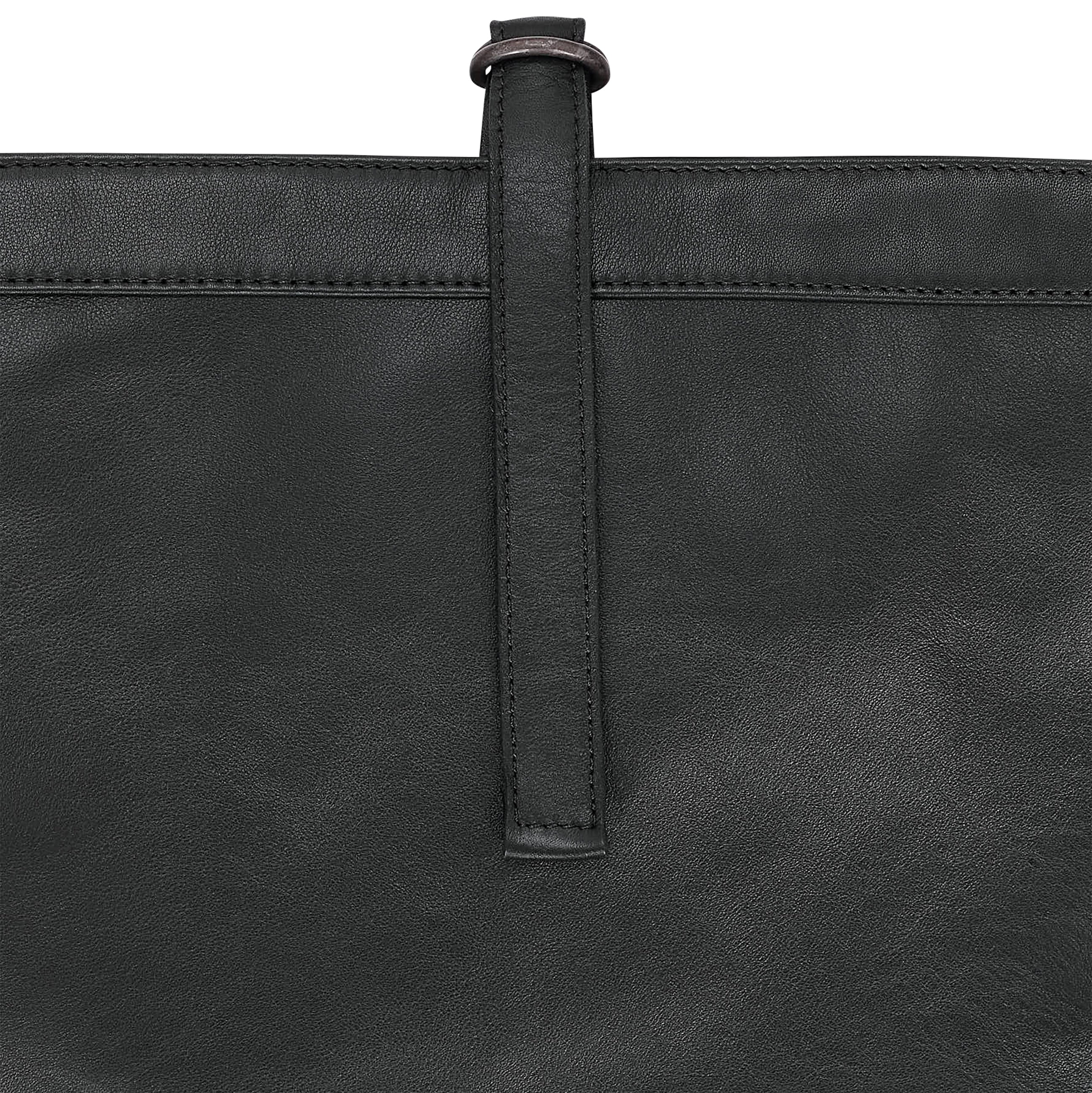 LOT.018 CALF LEATHER NEWSBOY BAG SMALL BLACK
