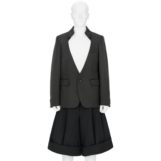 NO LAPEL JACKET BLACK