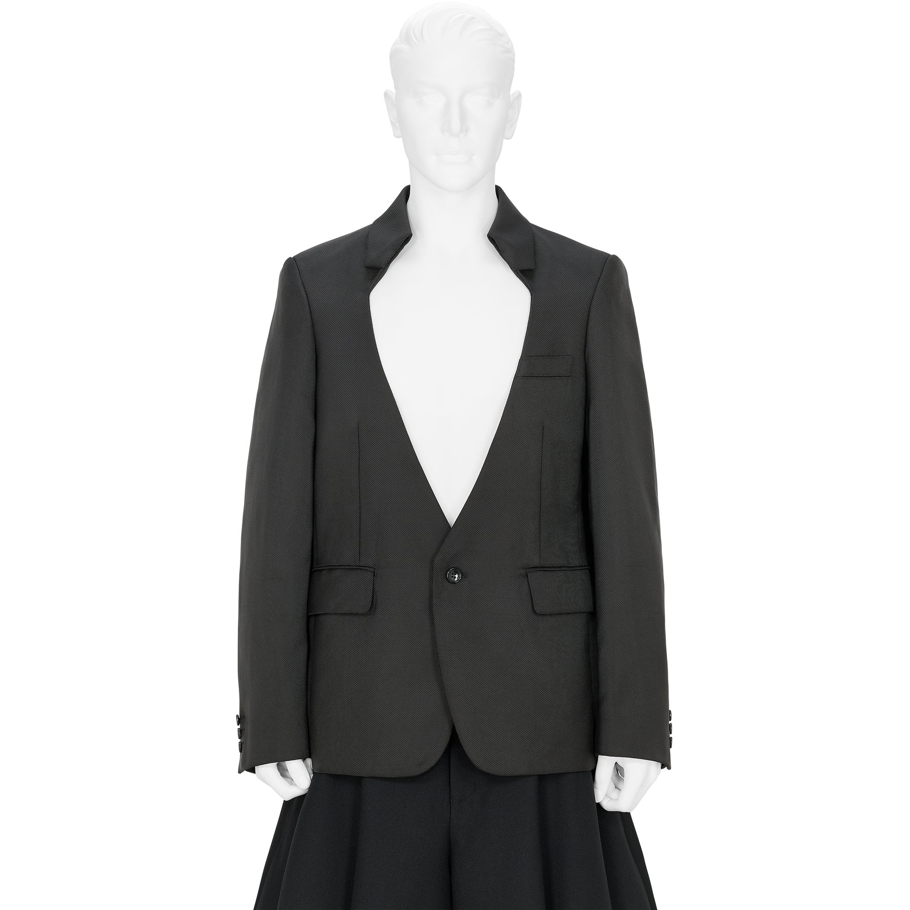 NO LAPEL JACKET BLACK