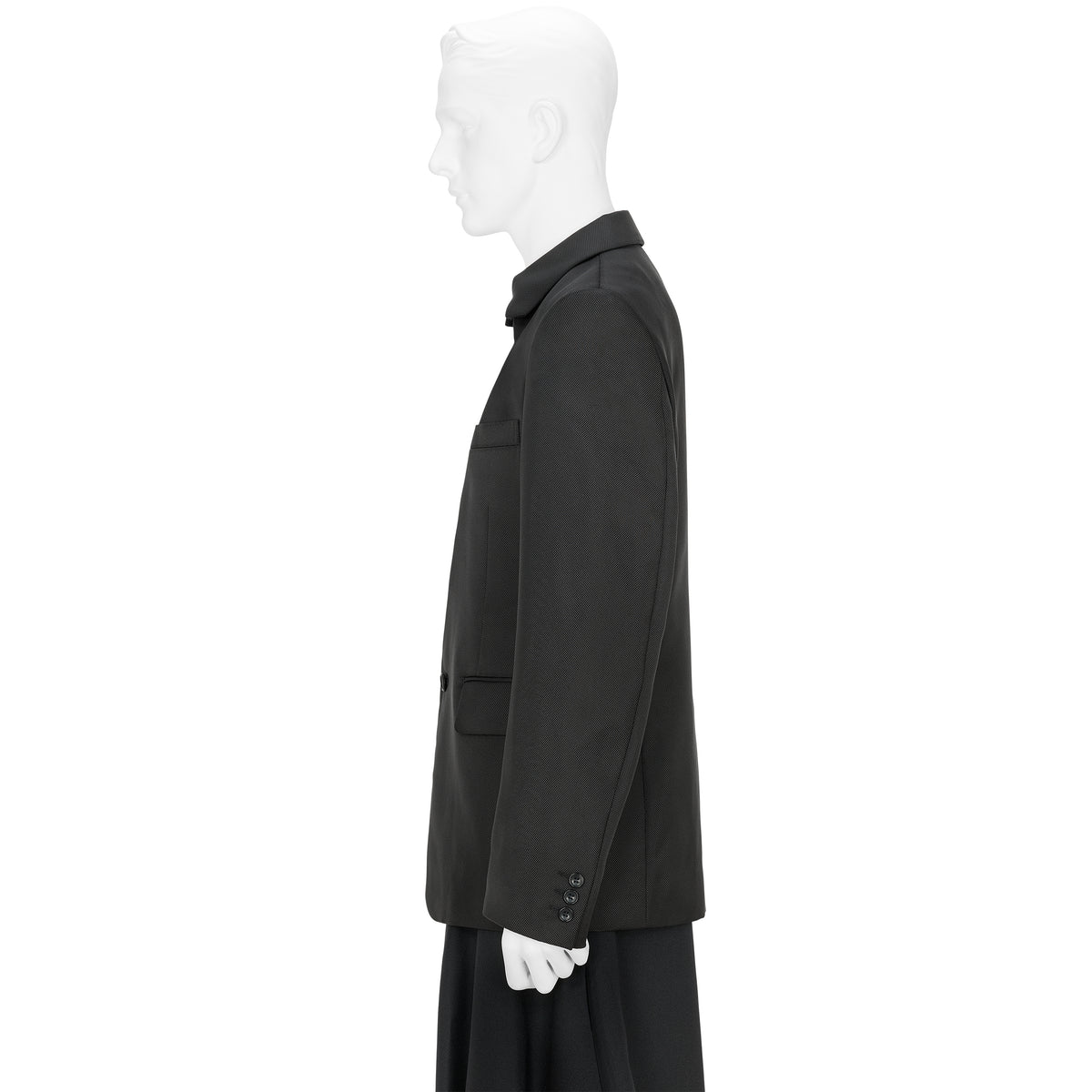 NO LAPEL JACKET BLACK