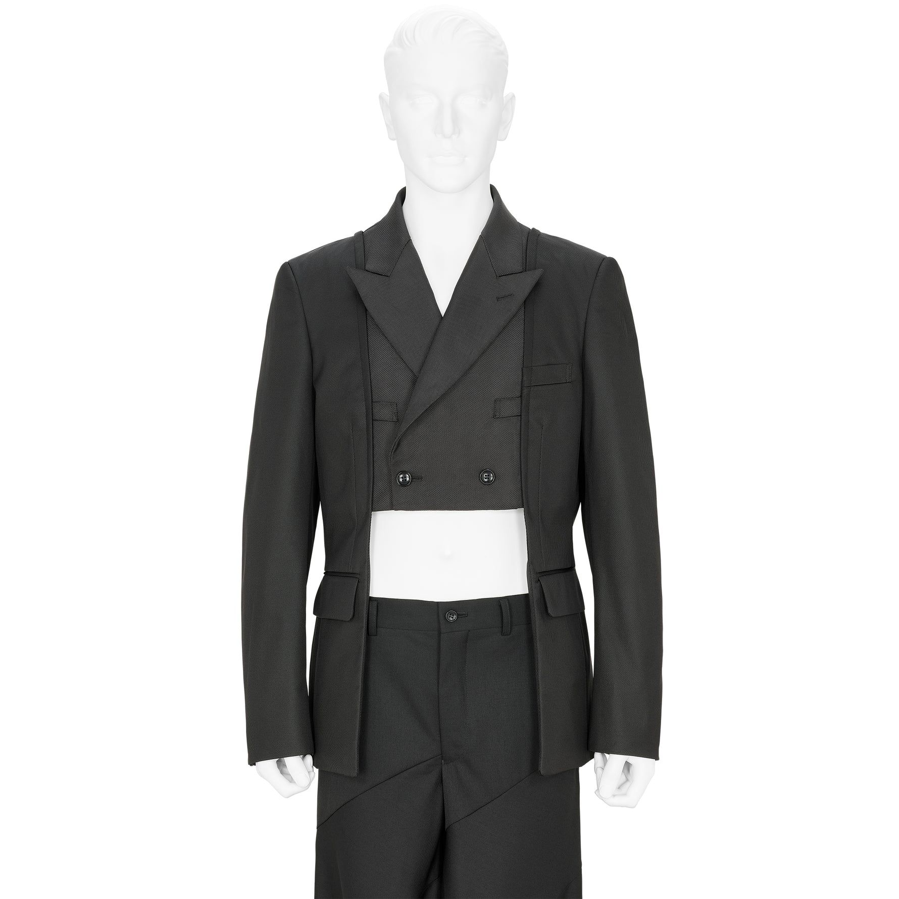 PANEL DOUBLE JACKET BLACK