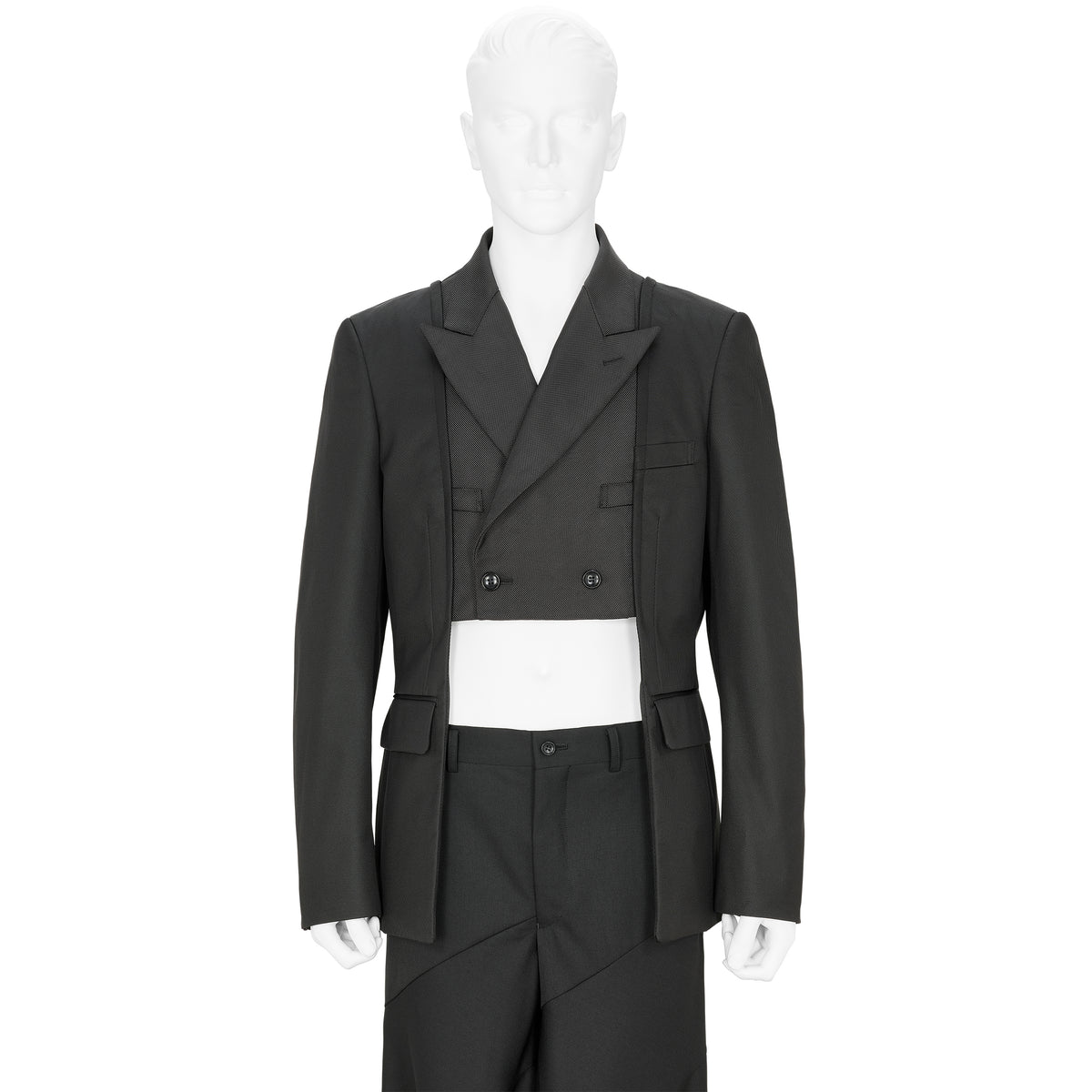 PANEL DOUBLE JACKET BLACK