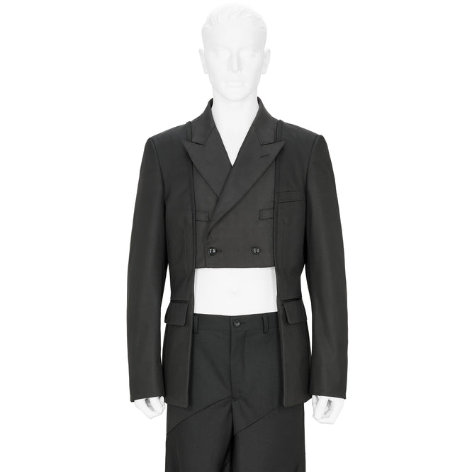 PANEL DOUBLE JACKET BLACK