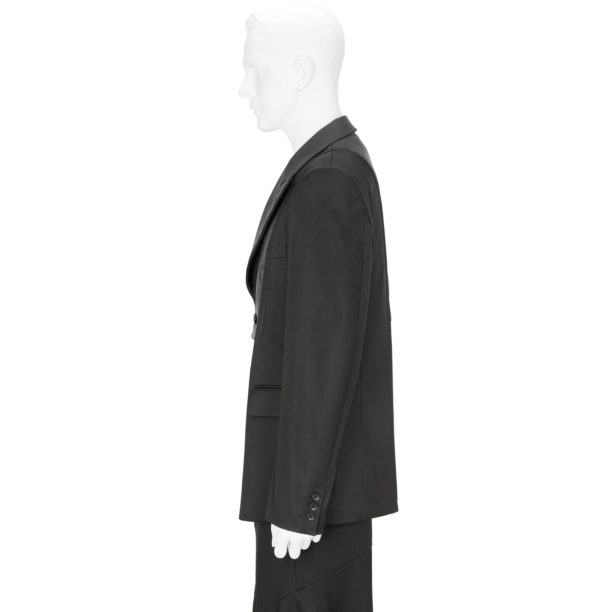 PANEL DOUBLE JACKET BLACK