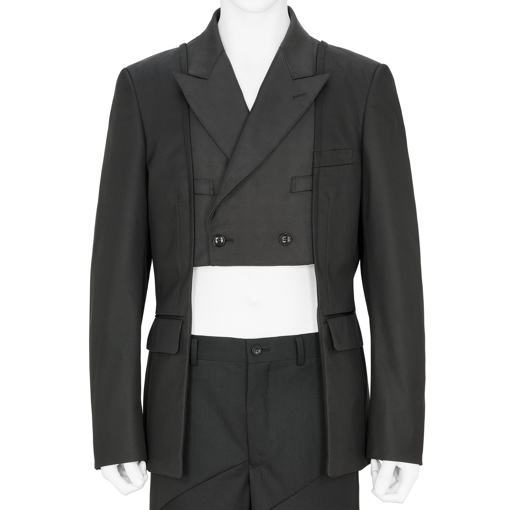 PANEL DOUBLE JACKET BLACK