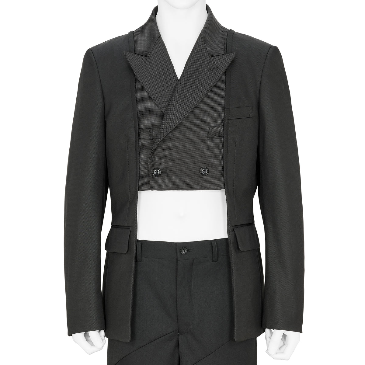 PANEL DOUBLE JACKET BLACK