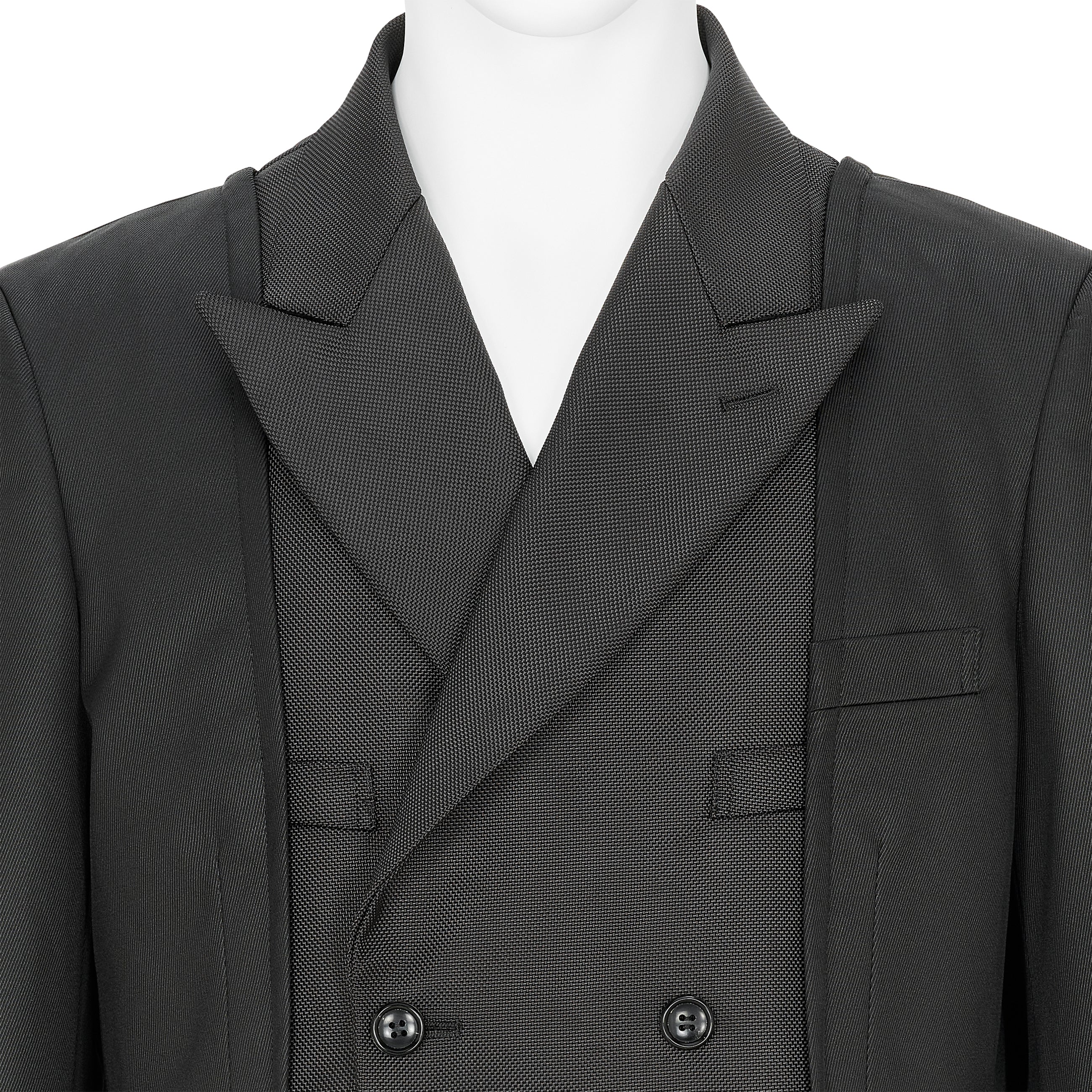 PANEL DOUBLE JACKET BLACK