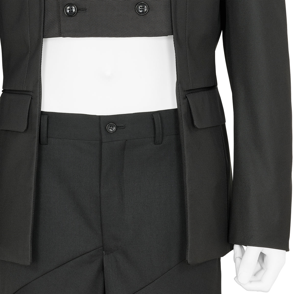 PANEL DOUBLE JACKET BLACK