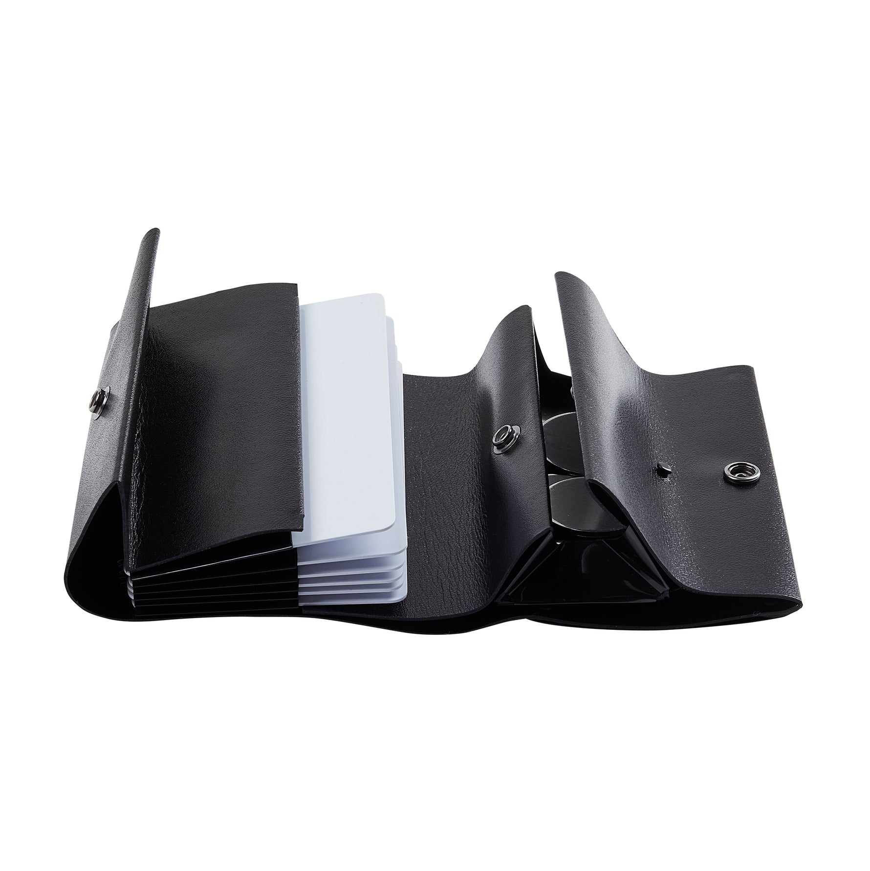 SMALL ARTICULAR WALLET WITH COIN BLACK