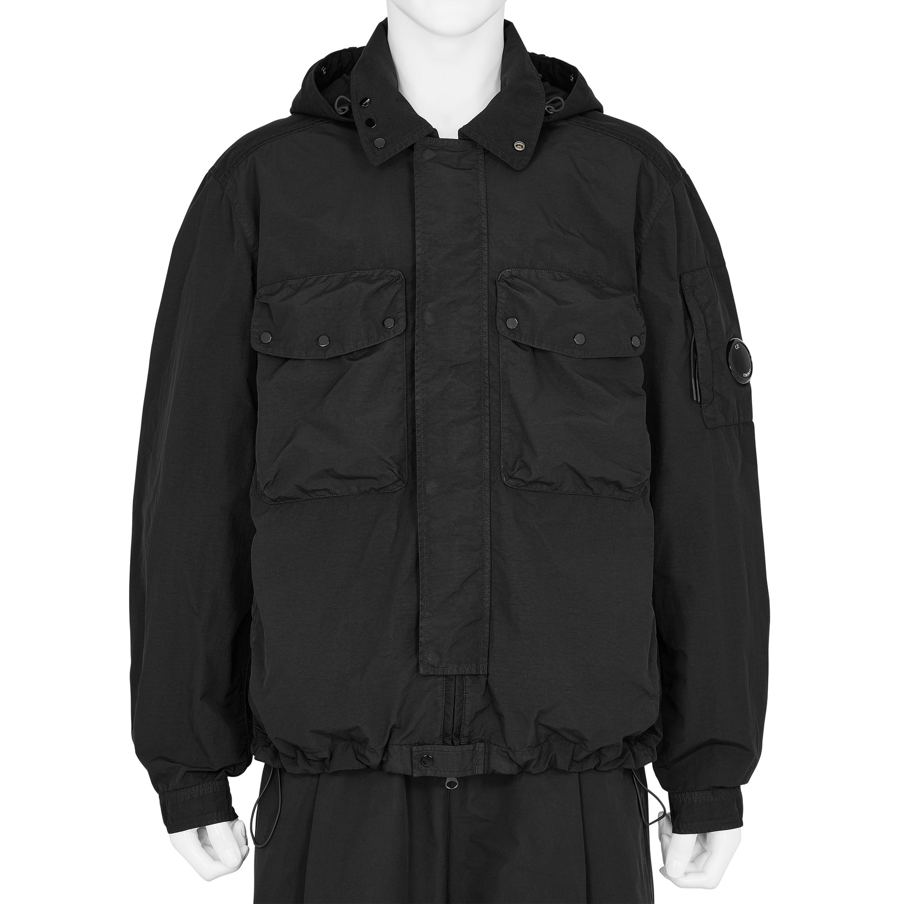 FLATT NYLON GOGGLE SHIRT JACKET BLACK
