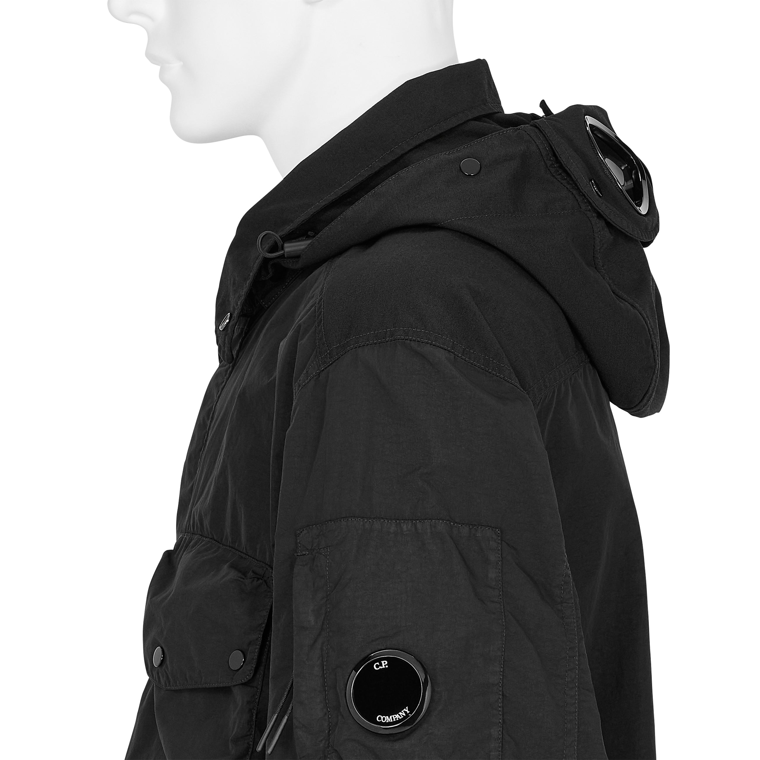 FLATT NYLON GOGGLE SHIRT JACKET BLACK - C.P. COMPANY(シーピー
