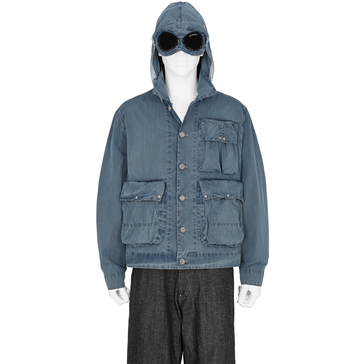50 FILI BLEACHED GOGGLE JACKET INDIGO - C.P. COMPANY(シーピー 