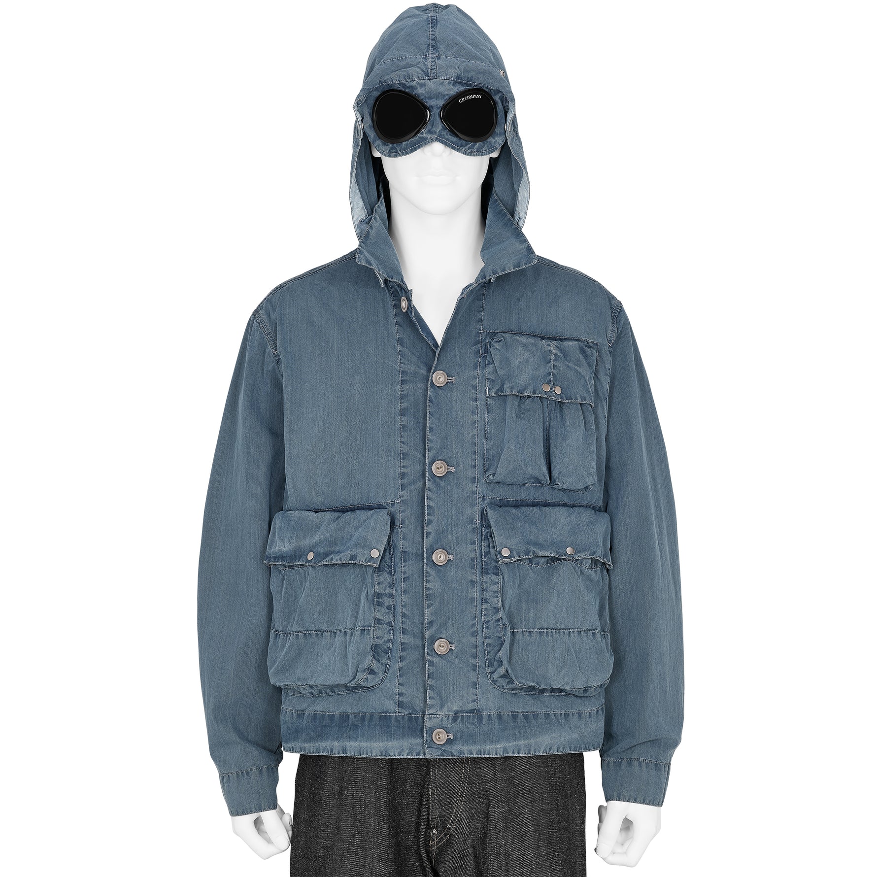 50 FILI BLEACHED GOGGLE JACKET INDIGO