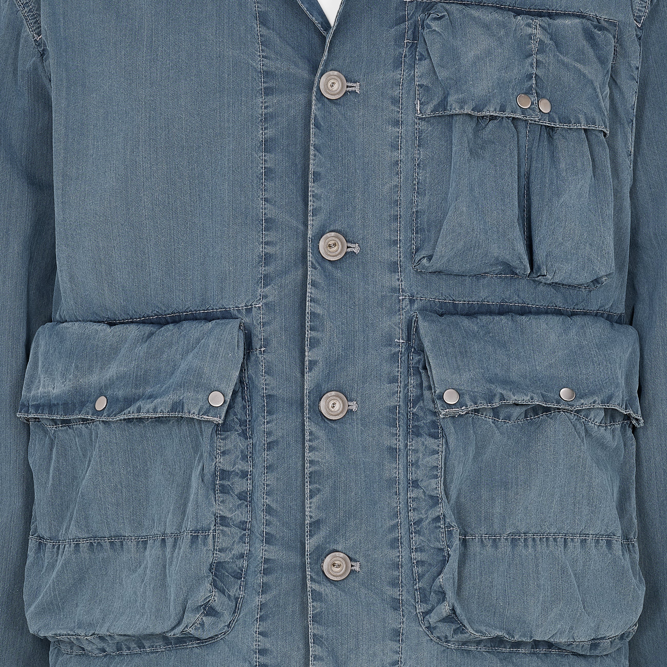 50 FILI BLEACHED GOGGLE JACKET INDIGO