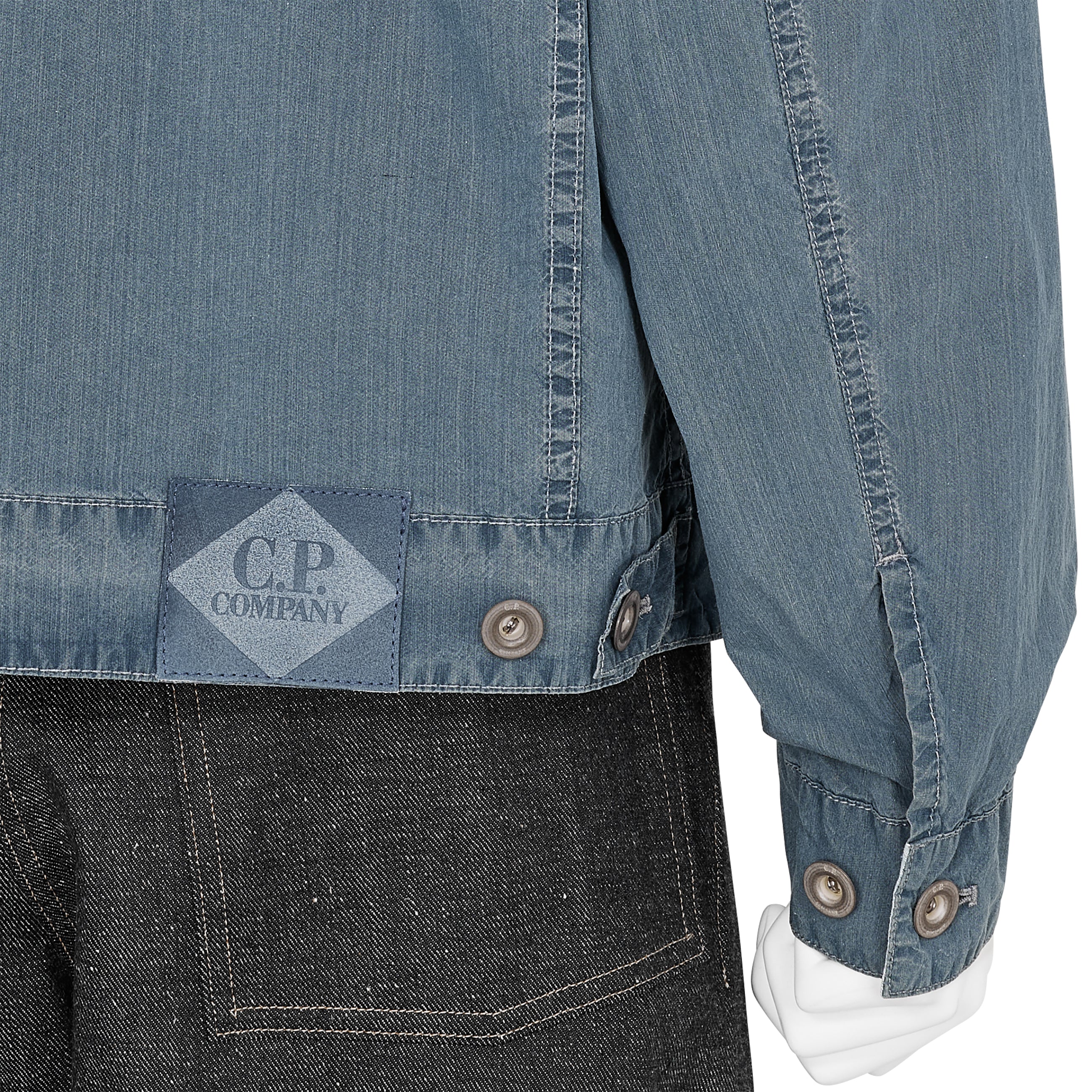 50 FILI BLEACHED GOGGLE JACKET INDIGO