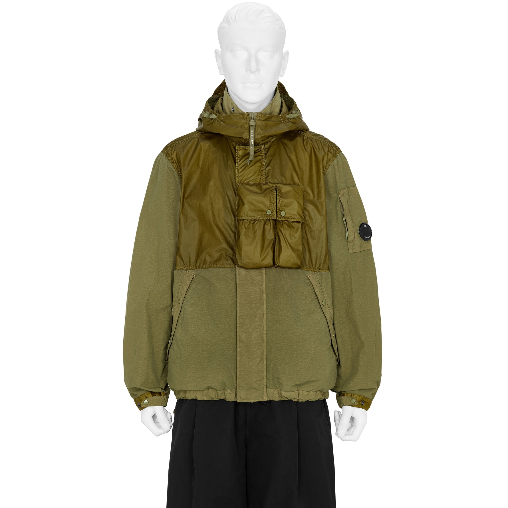 FLATT NYLON PANEL JACKET OLIVE