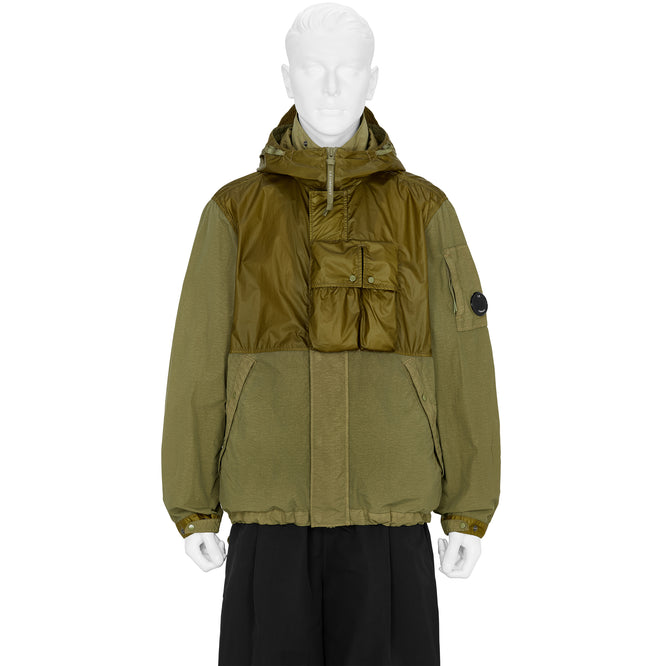 FLATT NYLON PANEL JACKET OLIVE