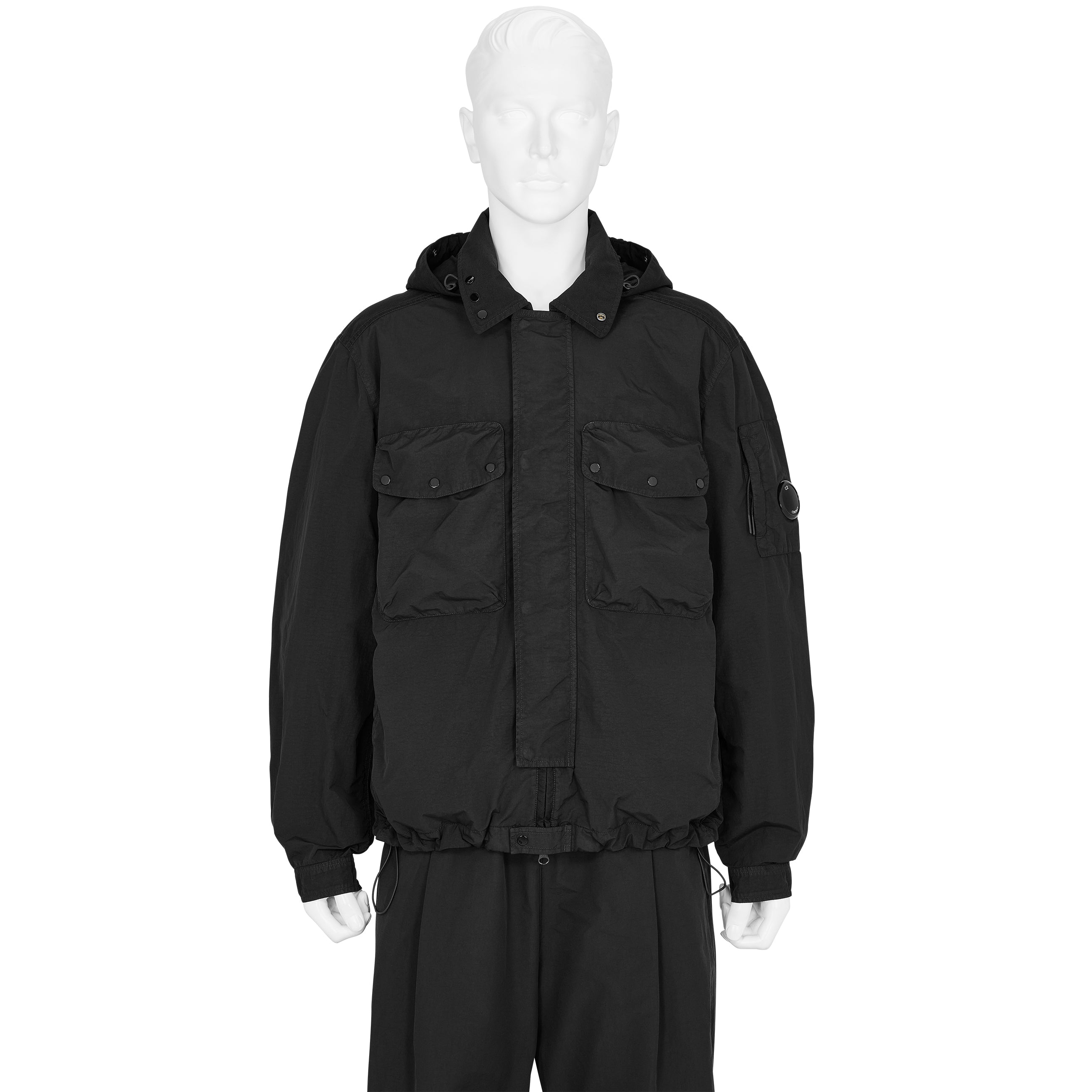 FLATT NYLON GOGGLE SHIRT JACKET BLACK - C.P. COMPANY(シーピー