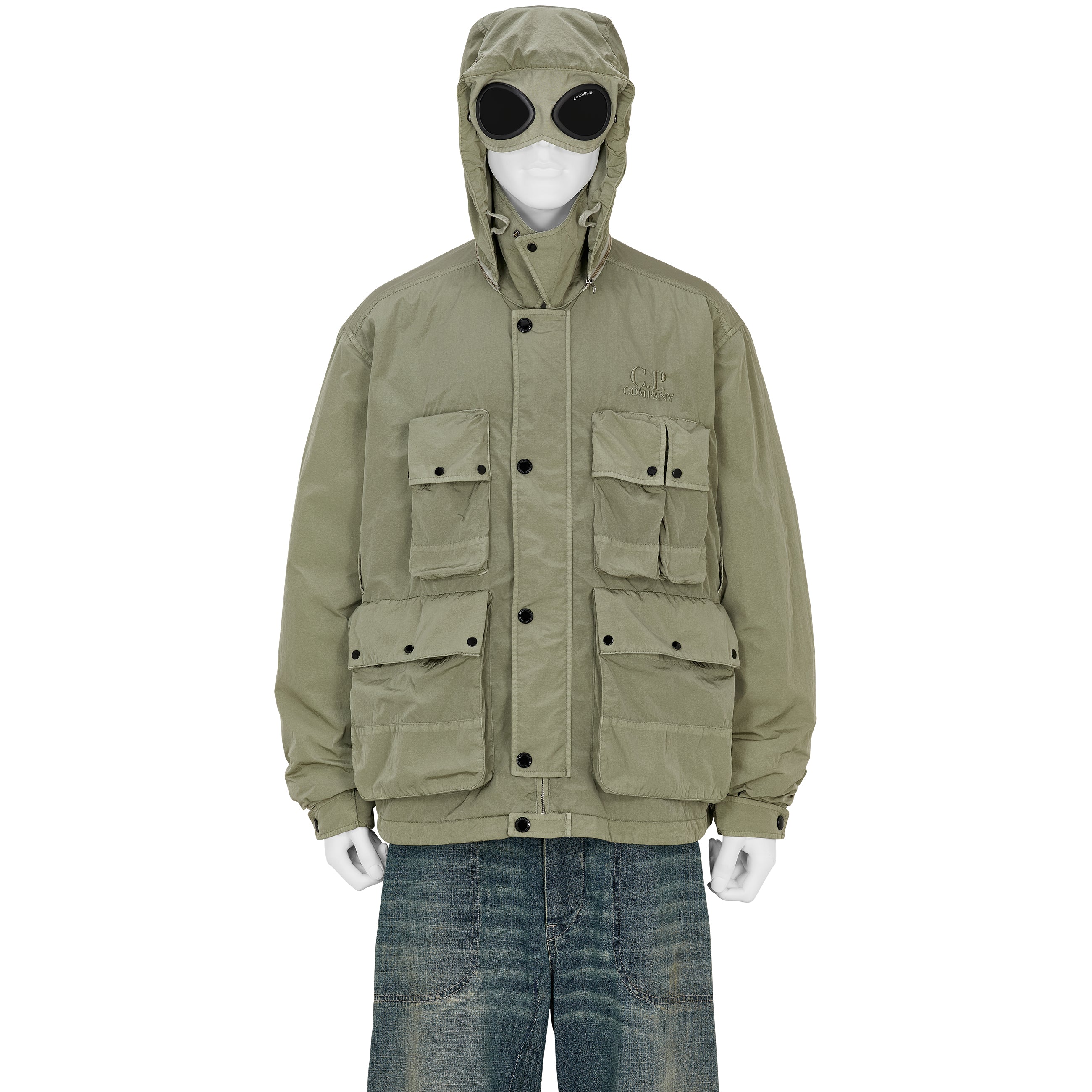 HEAVY CHROME GOGGLE JACKET KHAKI - C.P. COMPANY(シーピー