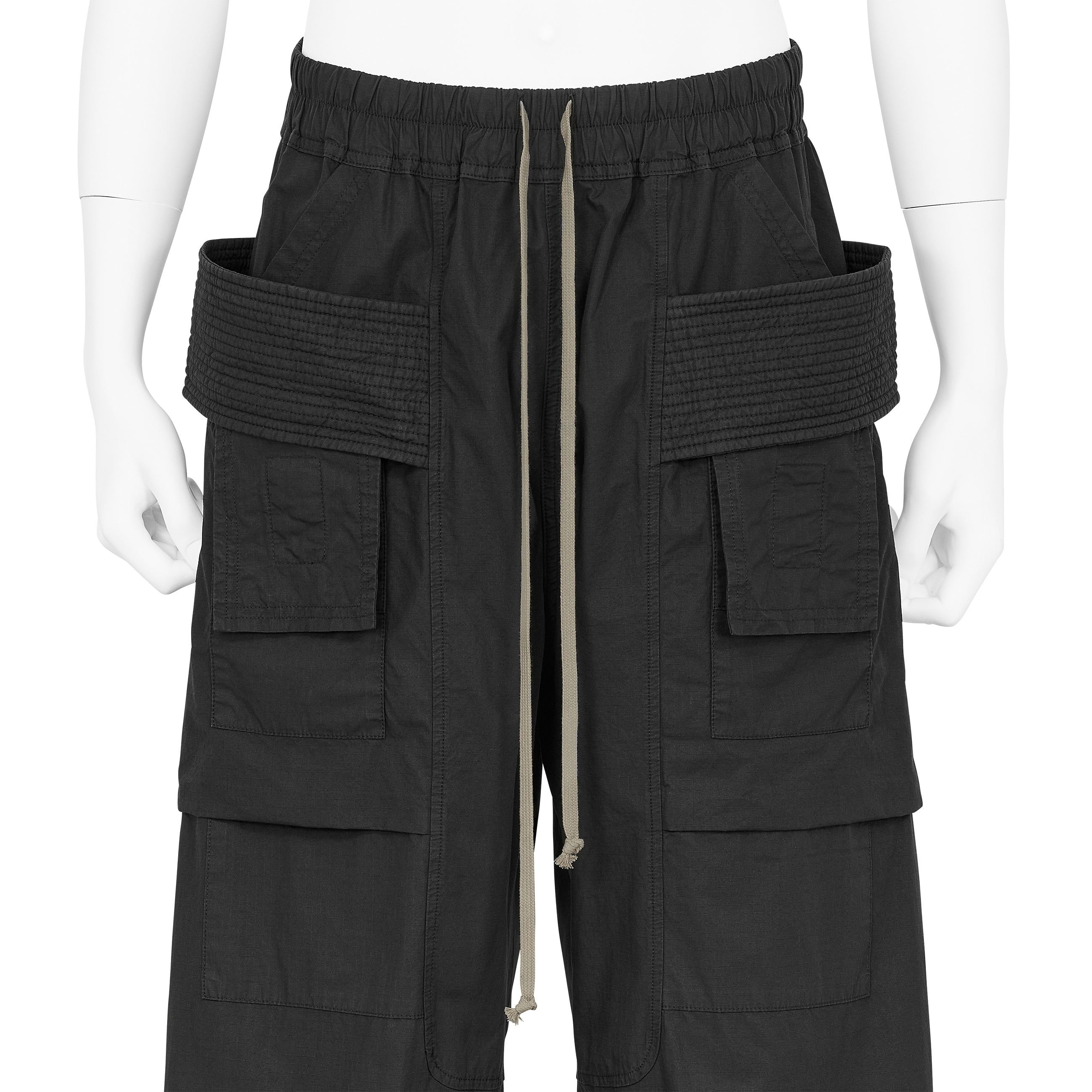 DRAWSTRINGS CREATCH WIDE CARGO PANT CR BLACK - RICK OWENS DRKSHDW