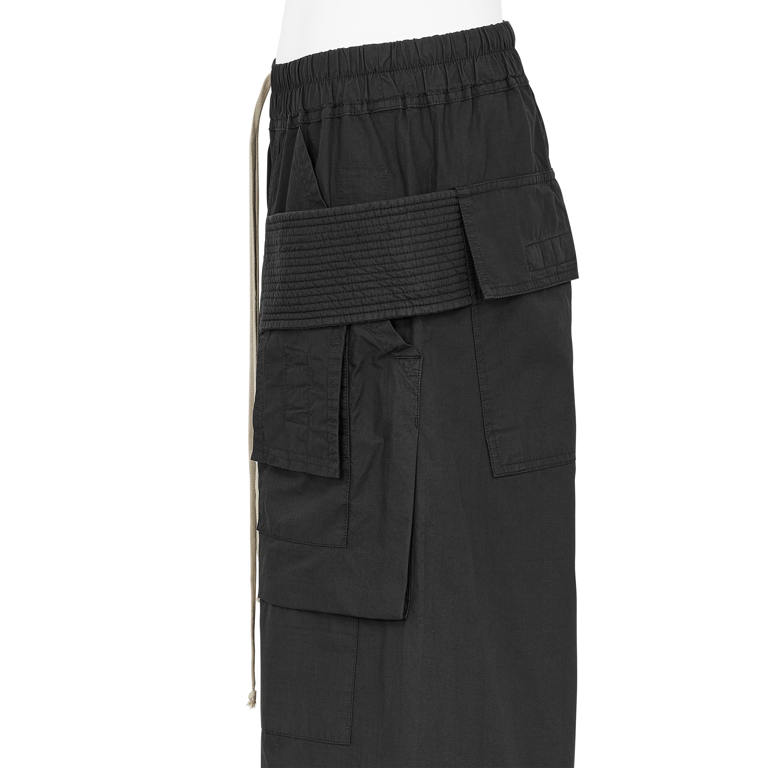 DRAWSTRINGS CREATCH WIDE CARGO PANT CR BLACK - RICK OWENS DRKSHDW