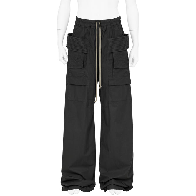 DRAWSTRINGS CREATCH WIDE CARGO PANT CR BLACK