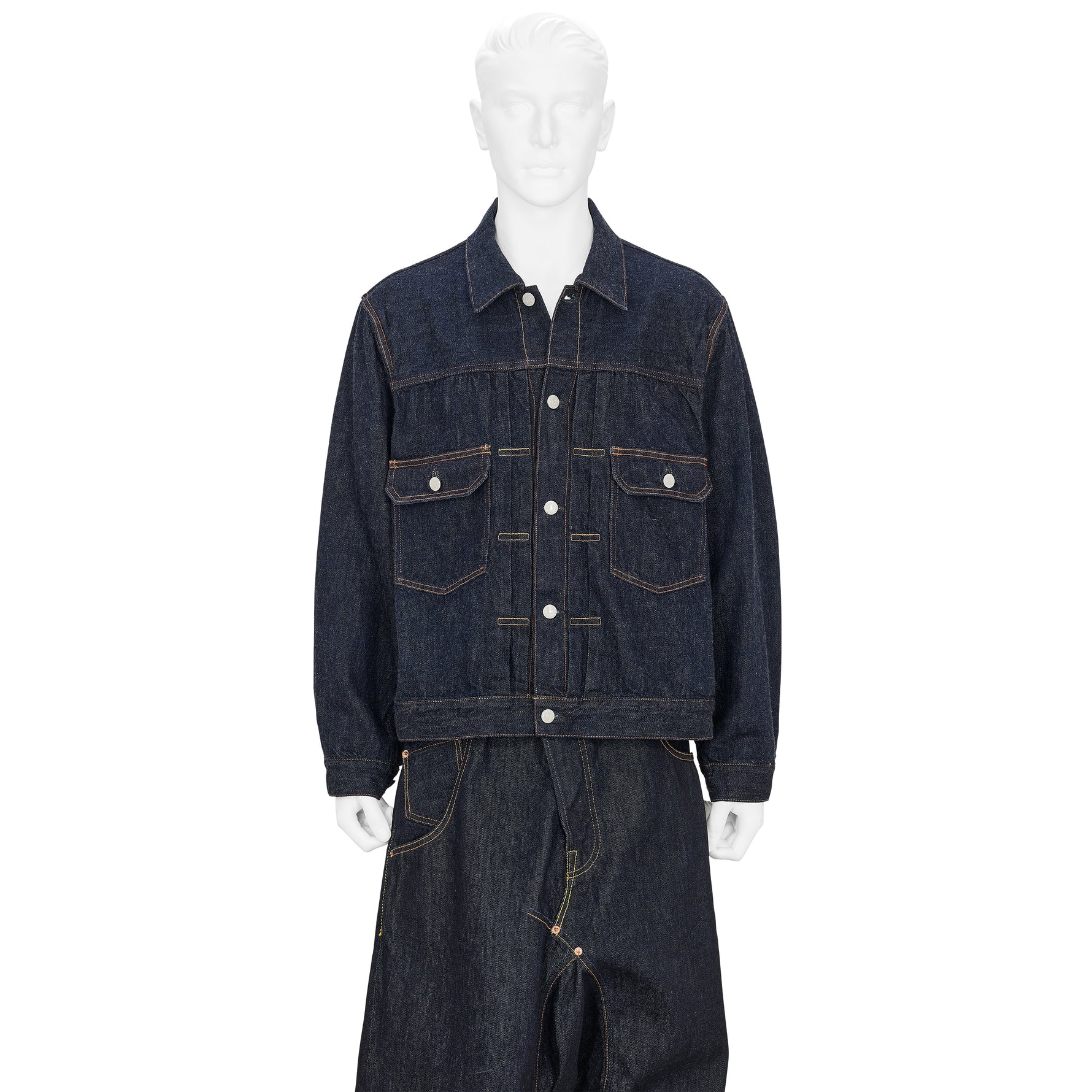 FULLCOUNT COLLABORATION WATTEAU PLEATS 2ND JACKET INDIGO