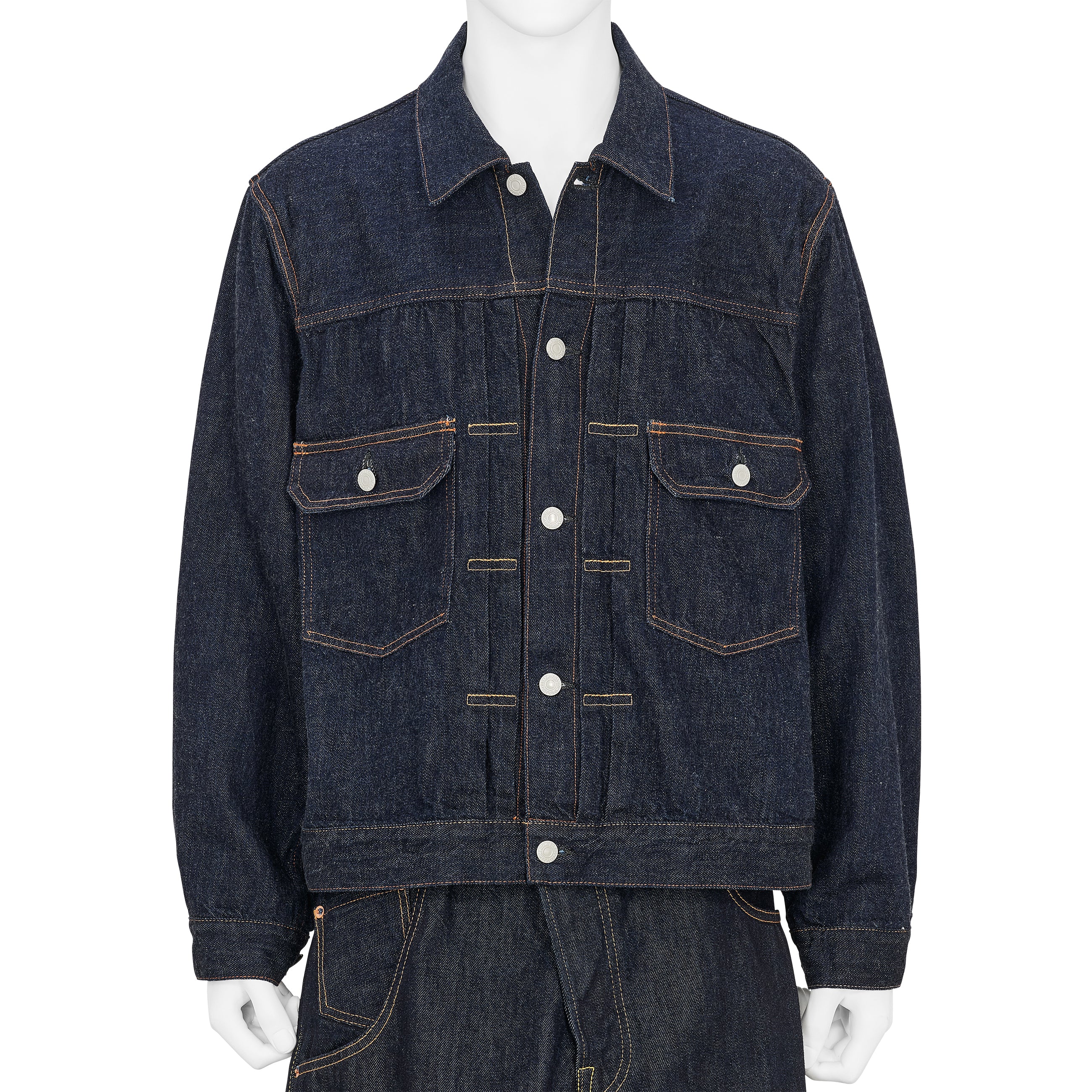 FULLCOUNT COLLABORATION WATTEAU PLEATS 2ND JACKET INDIGO - FUMITO