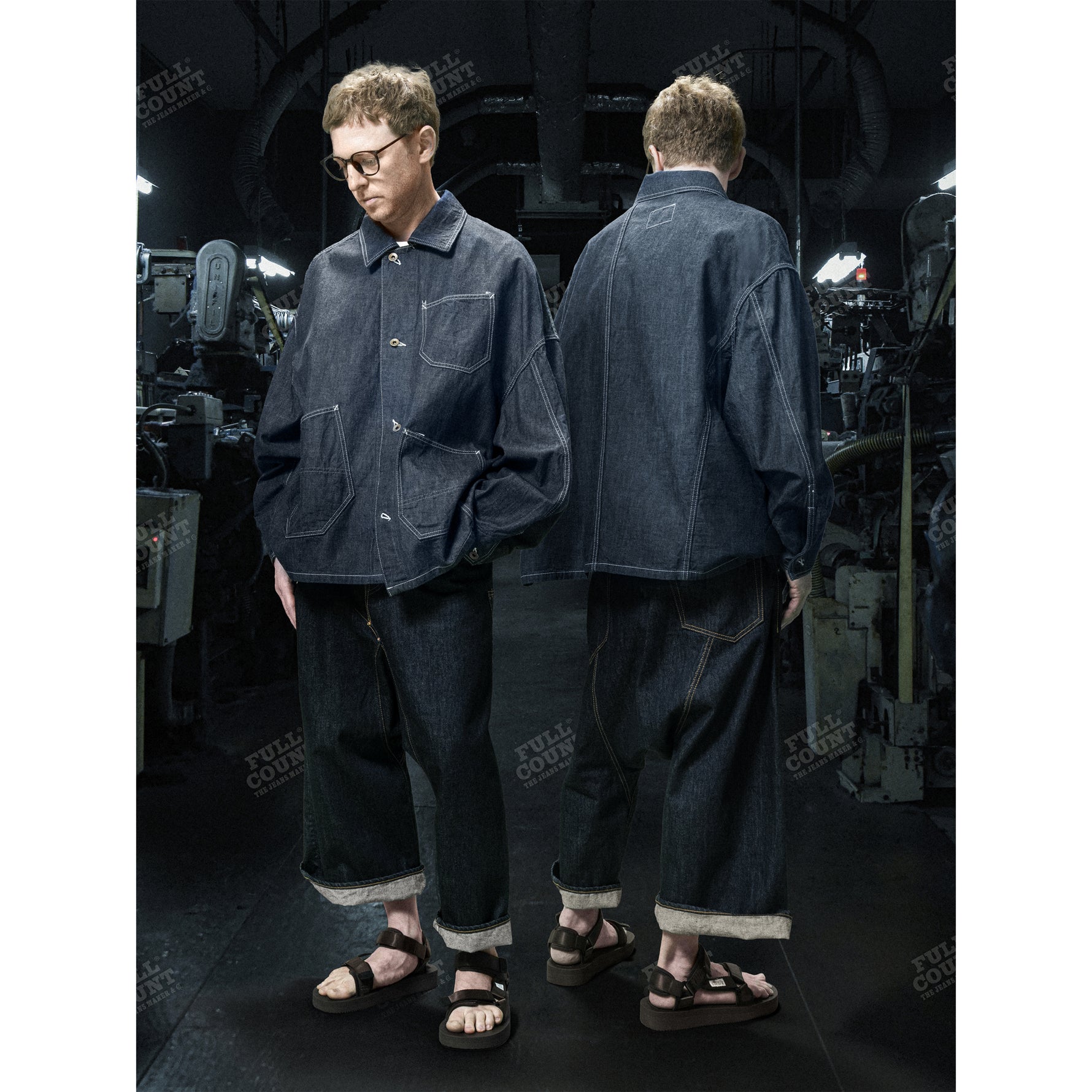 FULLCOUNT COLLABORATION GRAFFITI CHORE JACKET INDIGO