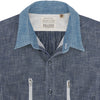 FULLCOUNT COLLABORATION WATTEAU GATHERED VENTILATED POCKET SHIRT LIGHT INDIGO